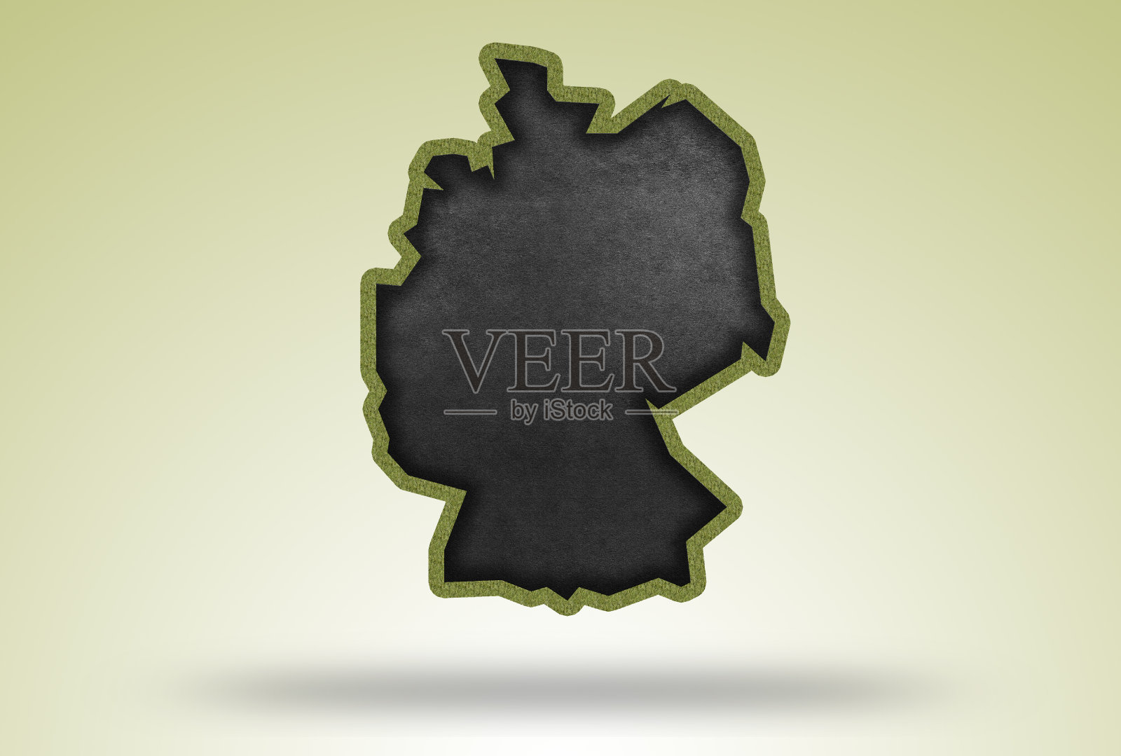德国绿草边界轮廓黑板插画图片素材
