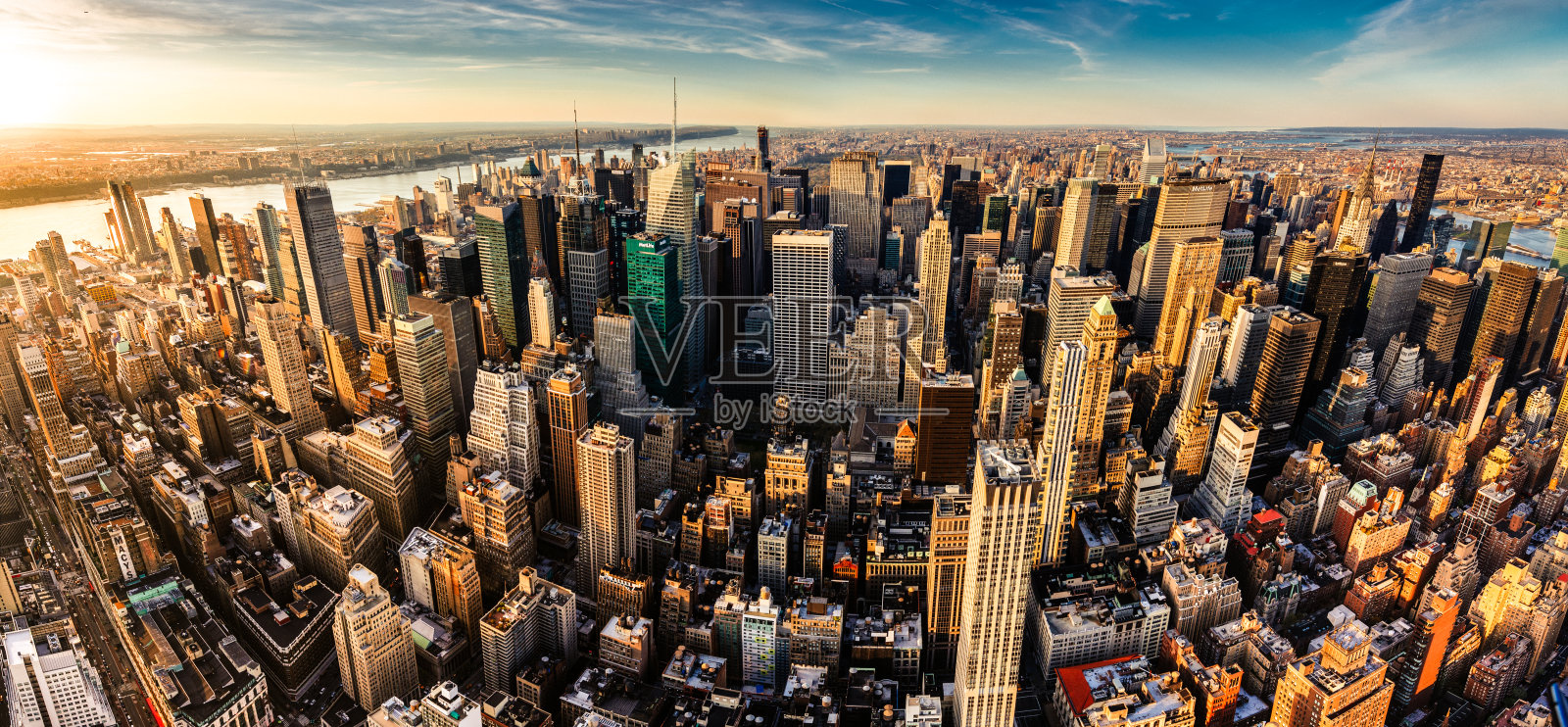 纽约市全景鸟瞰图照片摄影图片