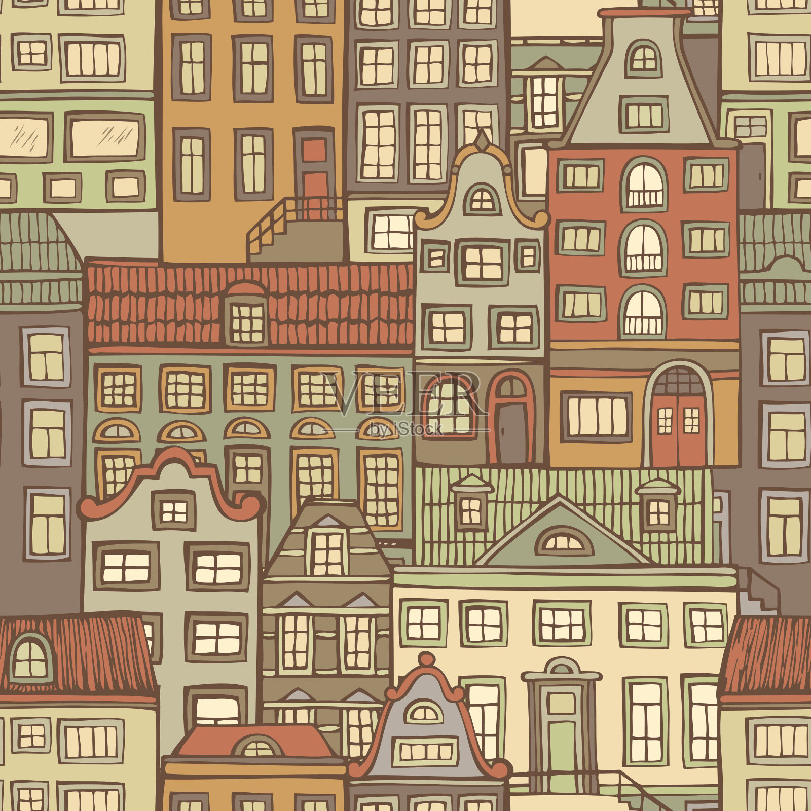 无缝的城市模式插画图片素材