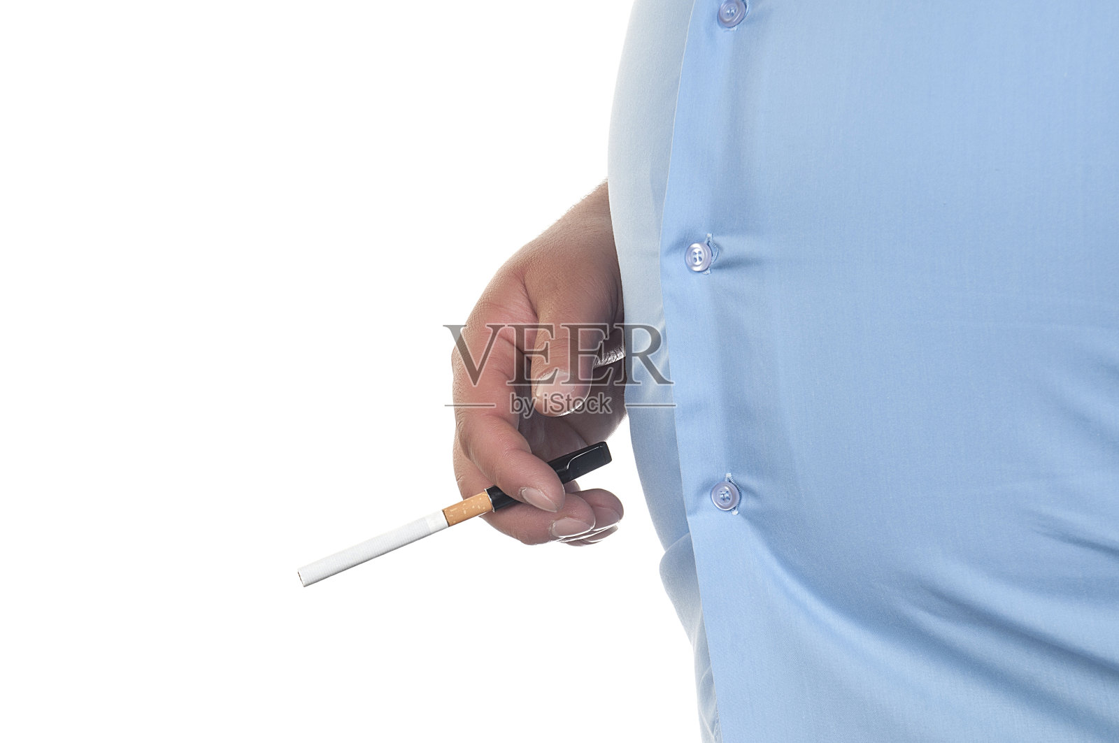 超重的人吸烟照片摄影图片