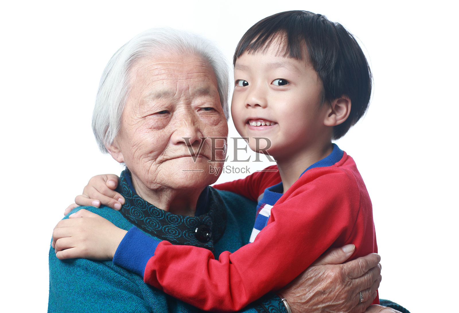 祝奶奶和孙子快乐照片摄影图片