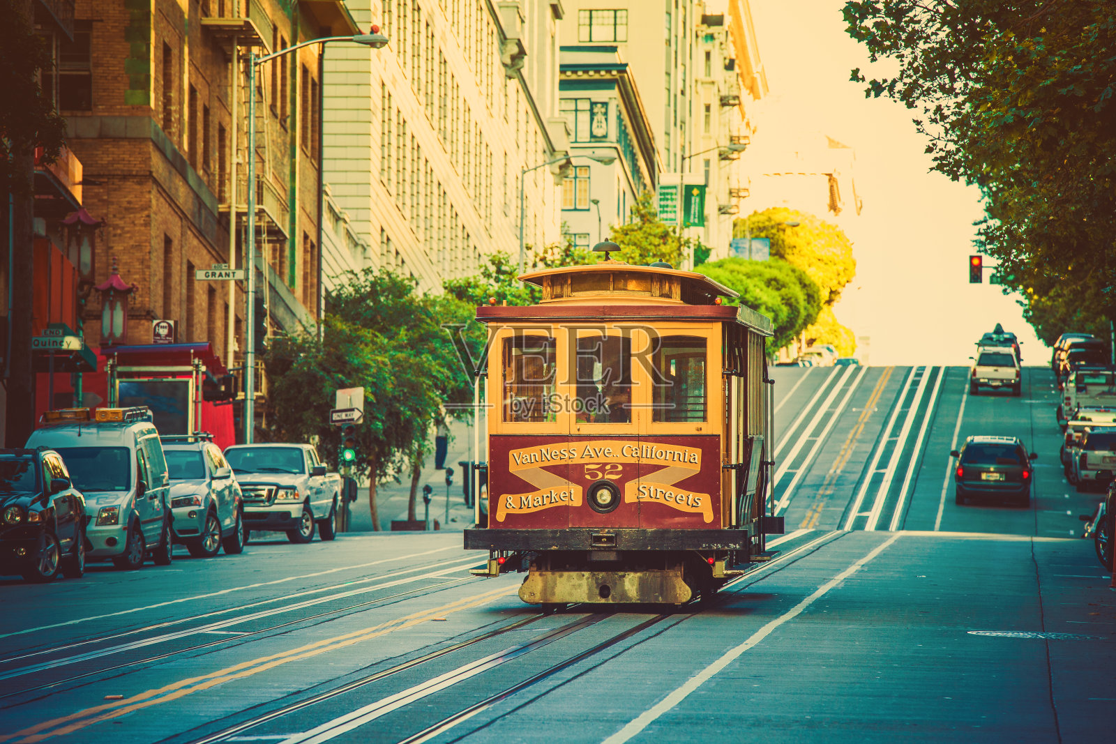 加利福尼亚州旧金山的老式缆车照片摄影图片