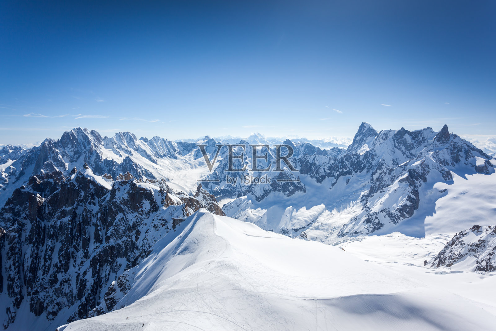 Aiguille du midi观景台，勃朗峰，夏蒙尼，法国照片摄影图片