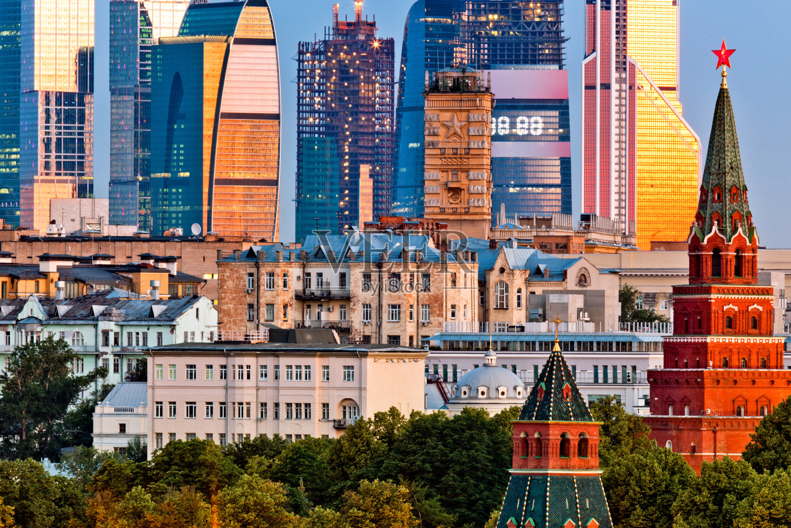 莫斯科的新老建筑照片摄影图片