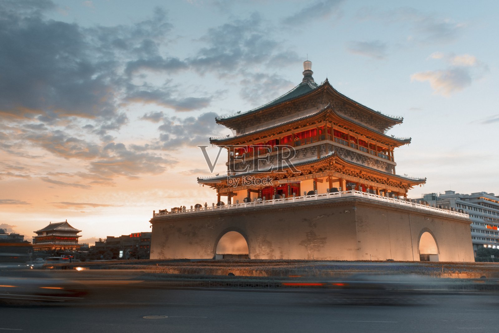 中国古代城门塔照片摄影图片
