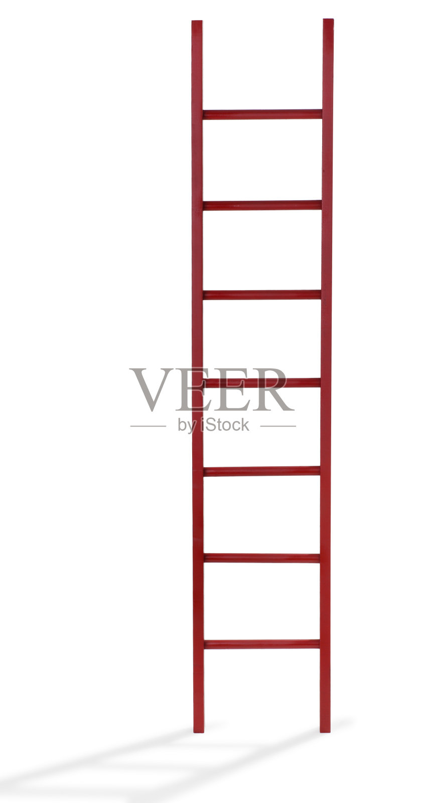 红色木梯被白色隔离照片摄影图片