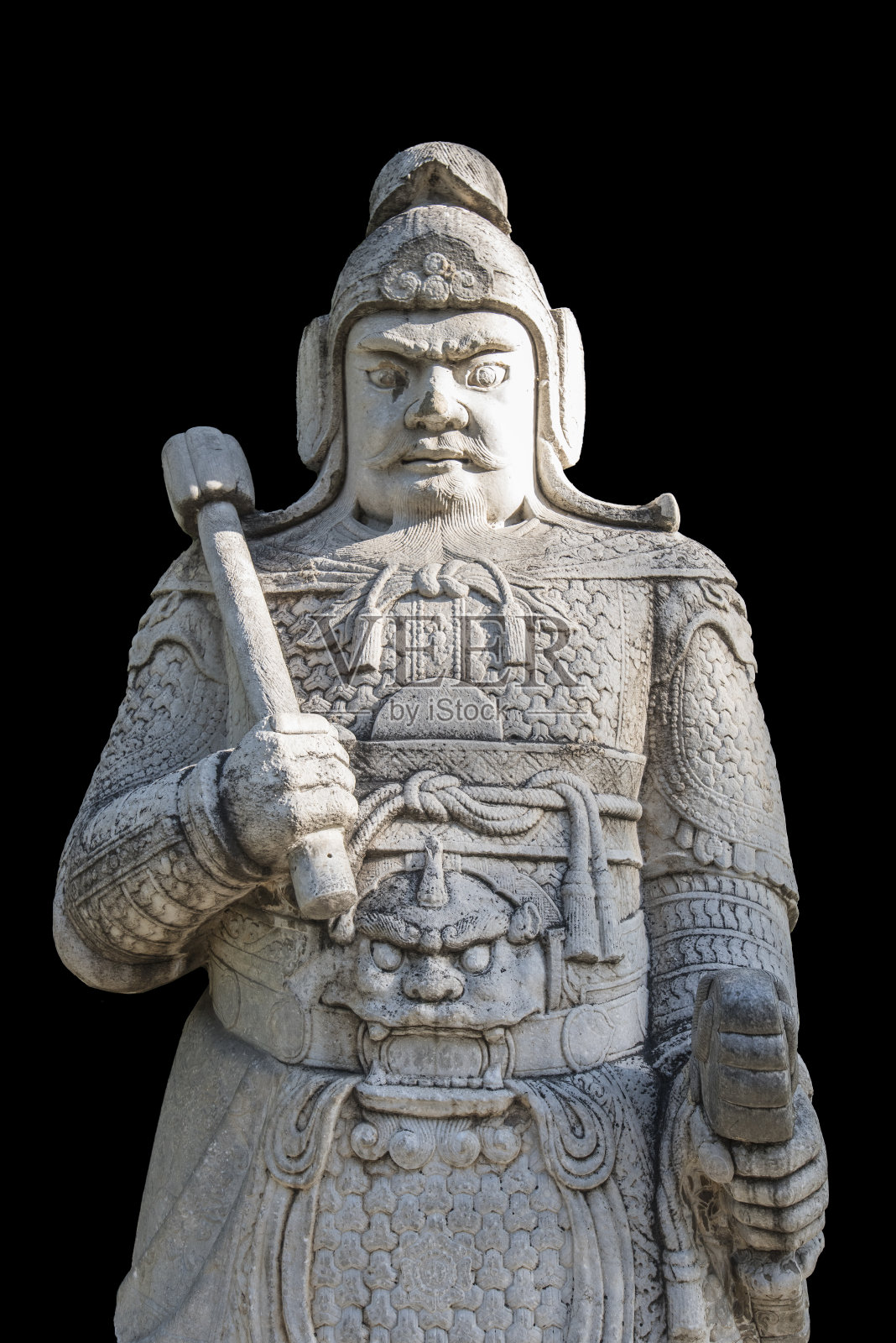 北京十三陵神道武官石像。照片摄影图片
