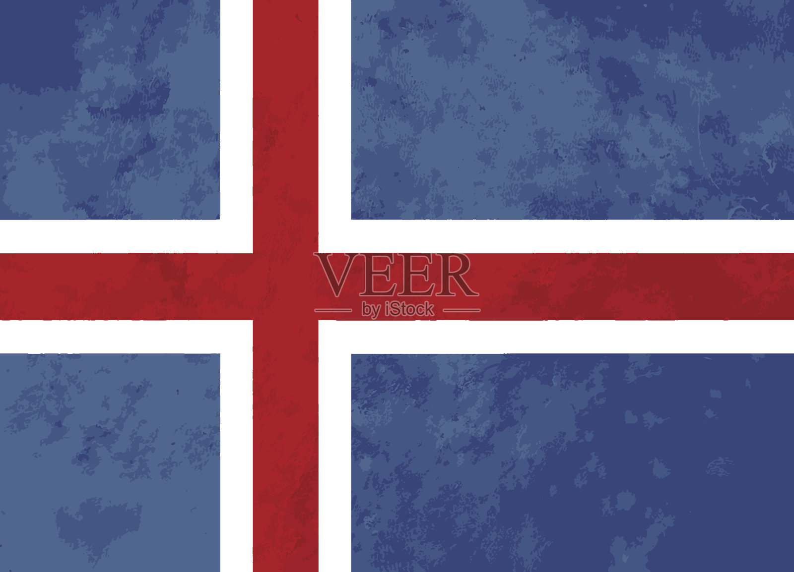 真实比例冰岛国旗与纹理插画图片素材