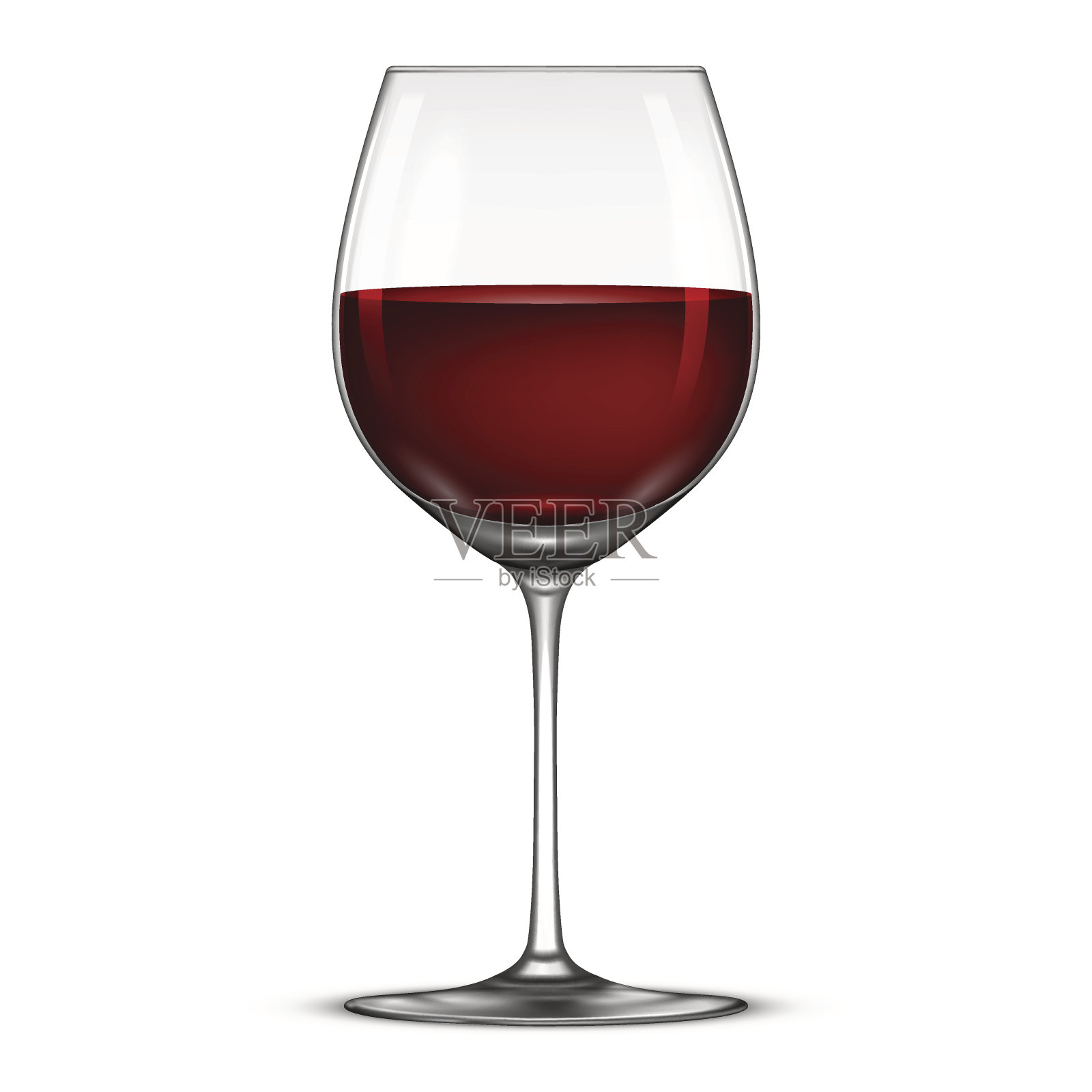 矢量现实葡萄酒杯红酒图标孤立在白色背景。EPS10中的设计模板设计元素图片