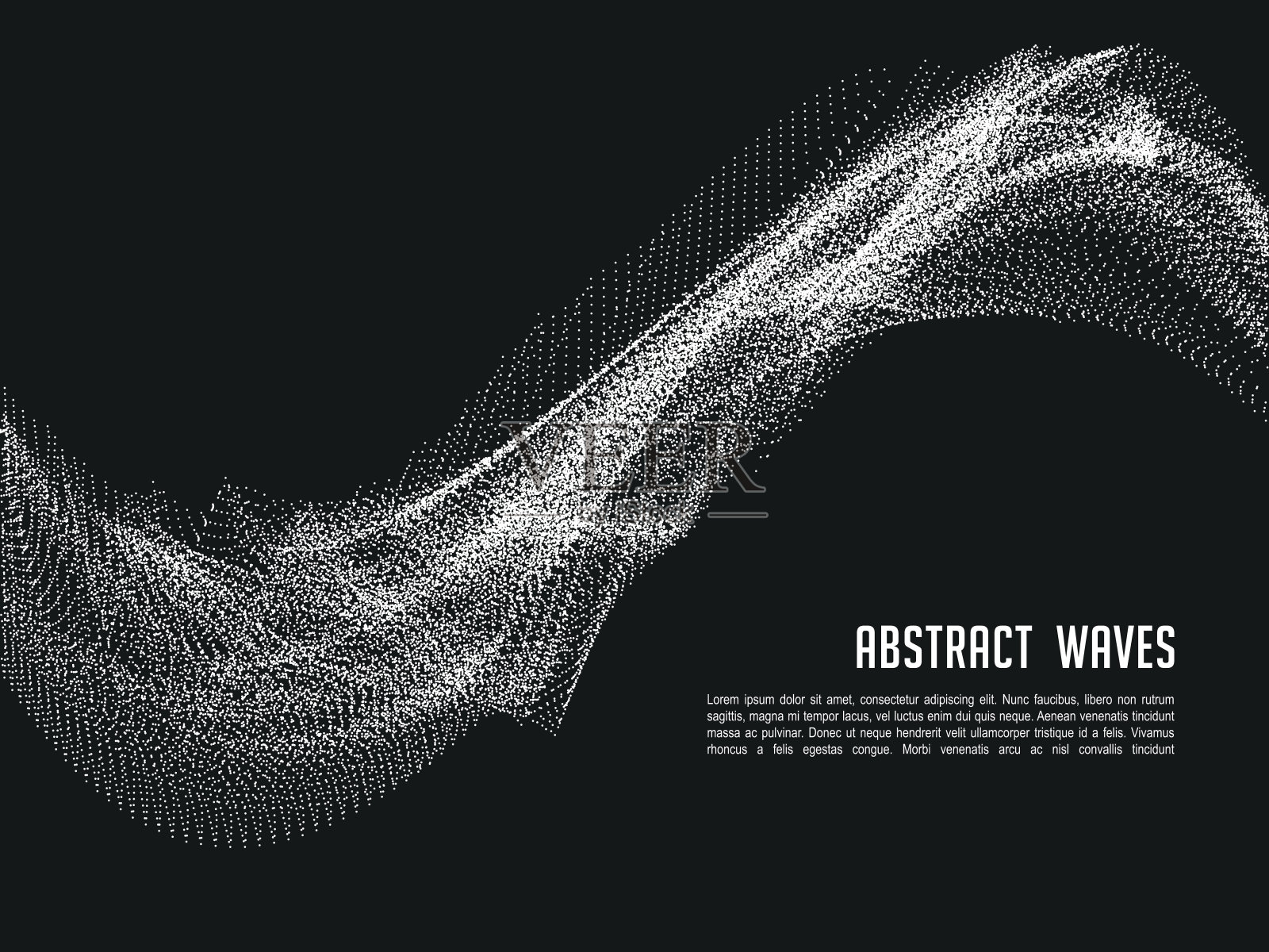 未来抽象矢量背景与3D照明声波。带有彩色波浪结构插图的横幅和海报插画图片素材