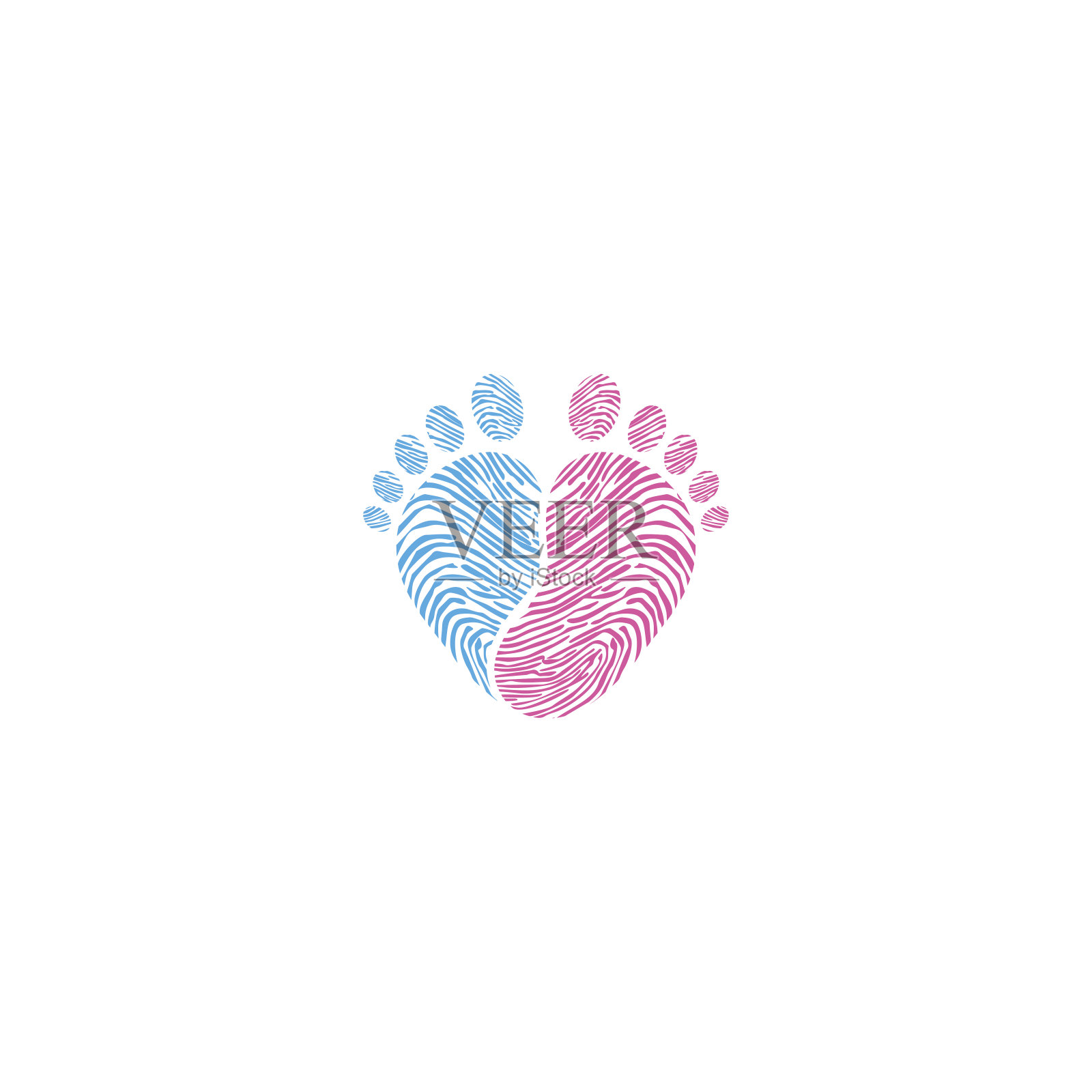婴儿的足迹插画图片素材