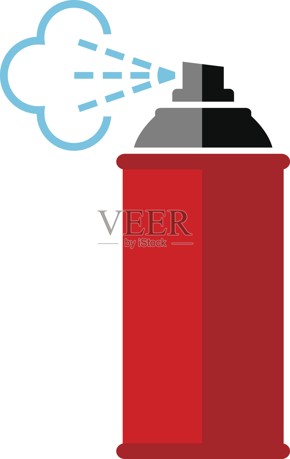 红色喷雾罐图标插画图片素材