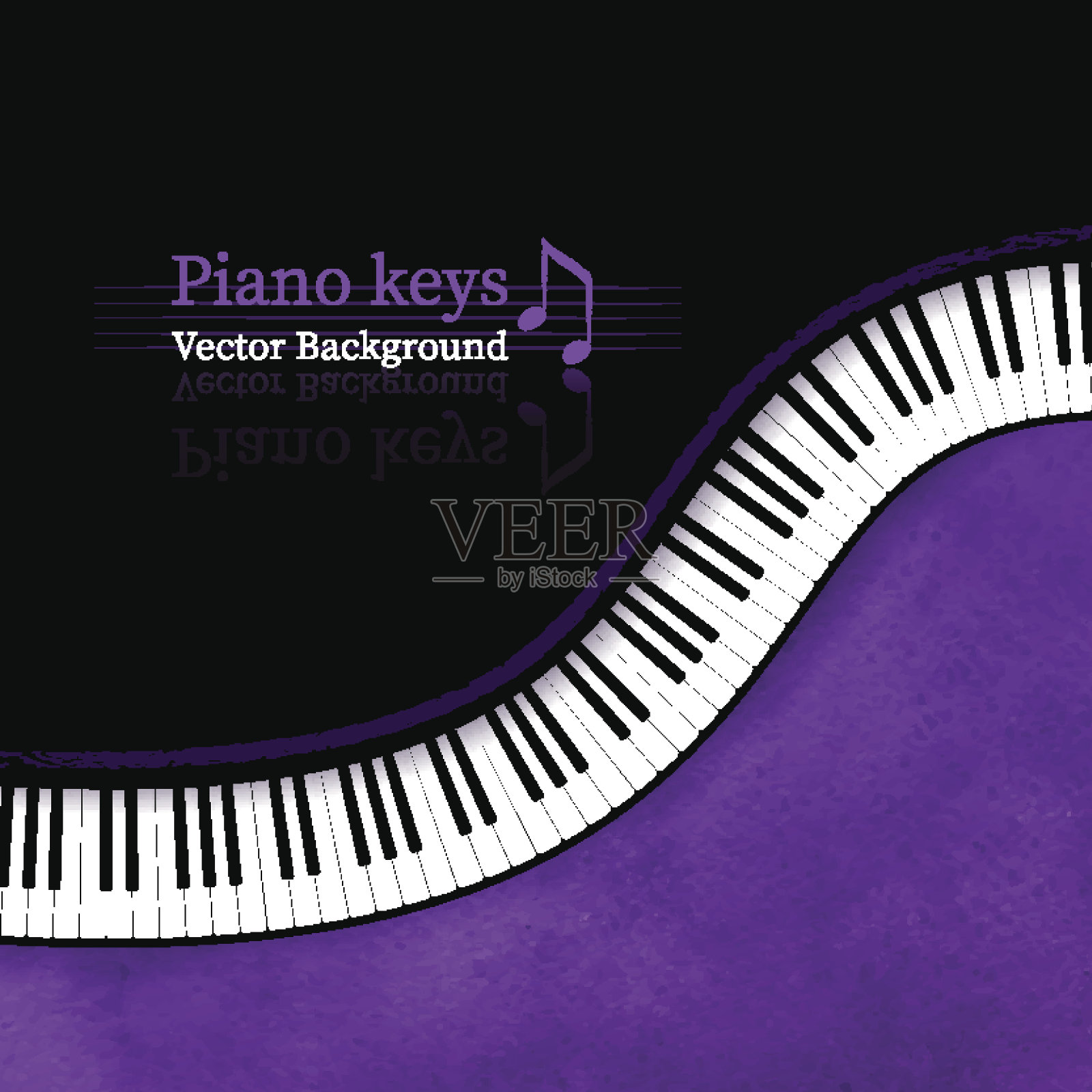 钢琴琴键矢量背景。插画图片素材