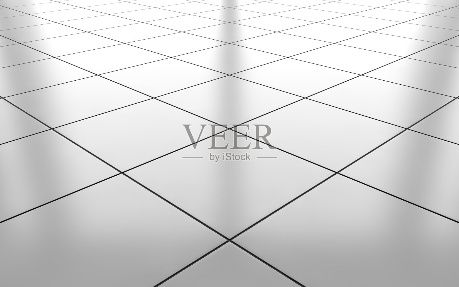 白色光滑瓷砖地板背景。三维渲染照片摄影图片
