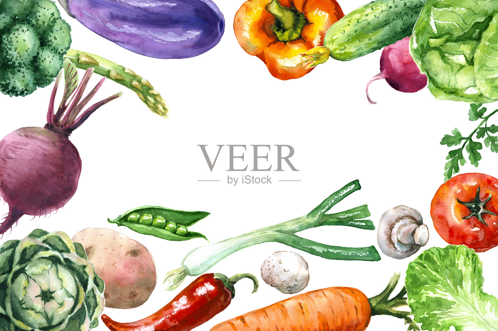 各种蔬菜的背景插画图片素材