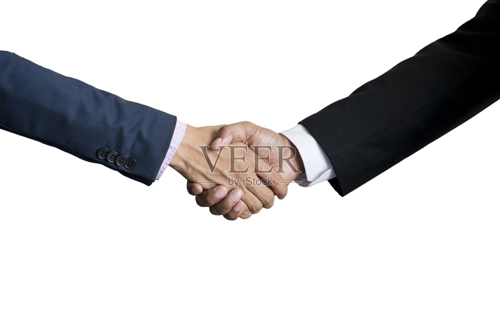 握手之间的两个商人孤立在白色的背景照片摄影图片