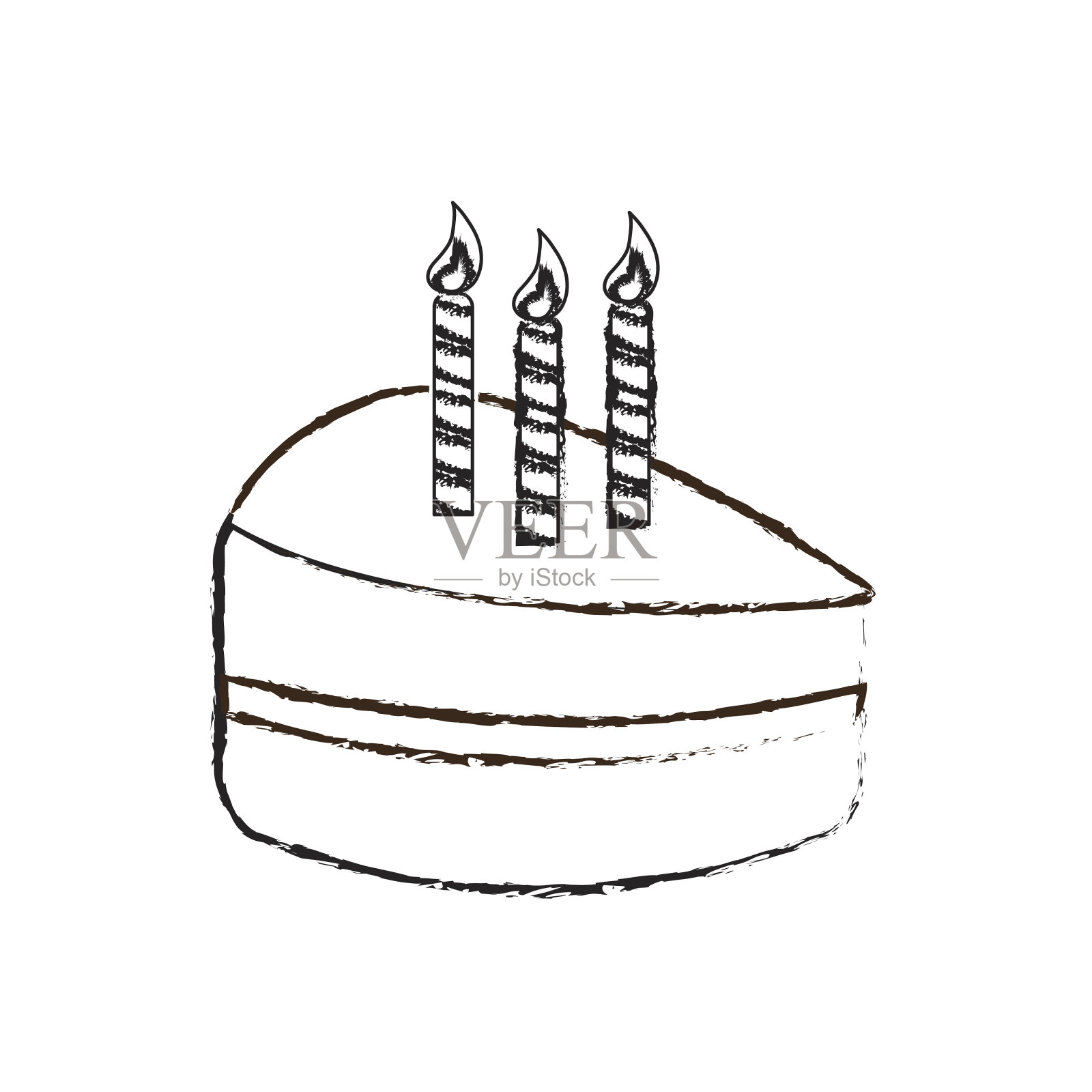 用美味的蜡笔画上蜡烛祝你生日快乐插画图片素材