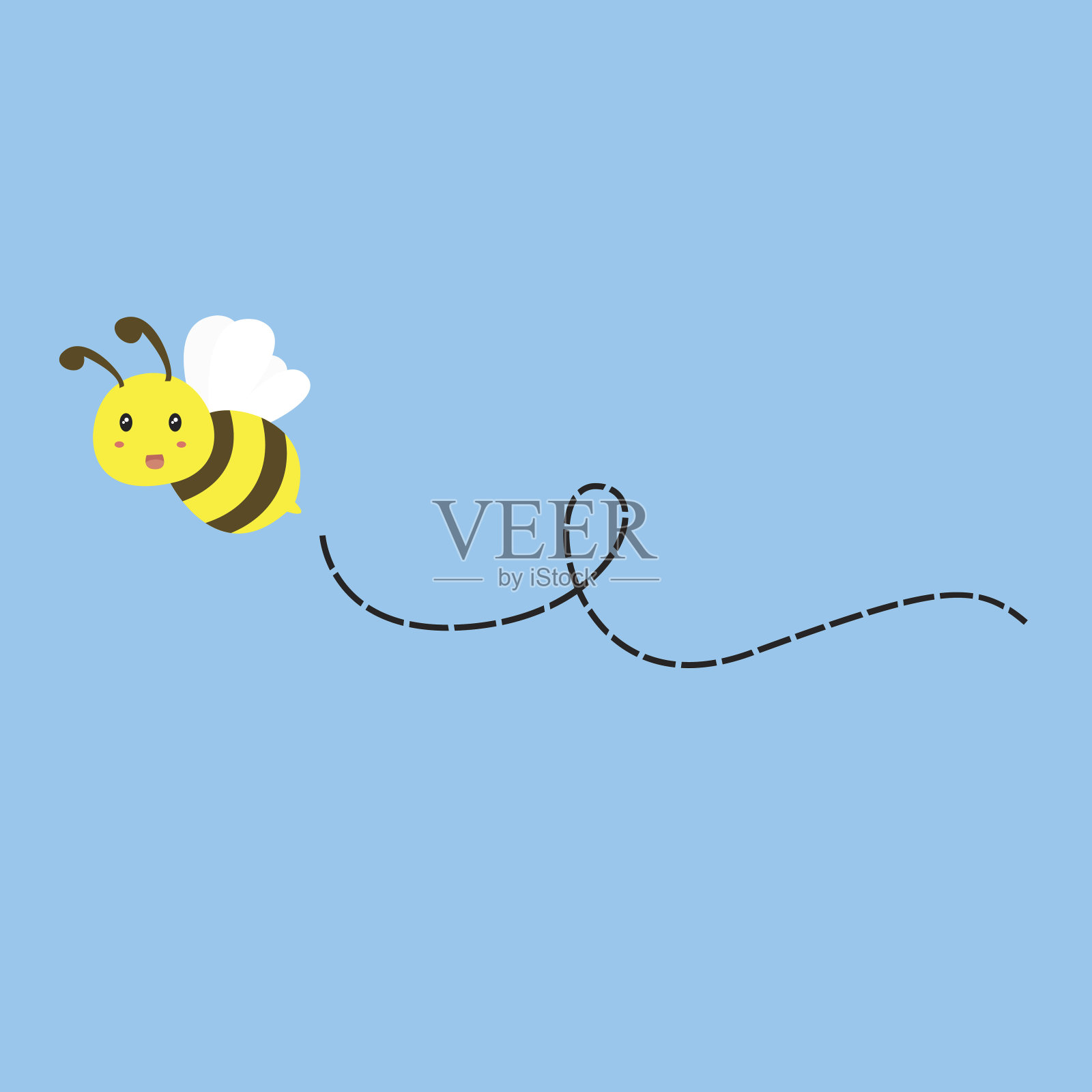 会飞的蜜蜂向量背景图片素材