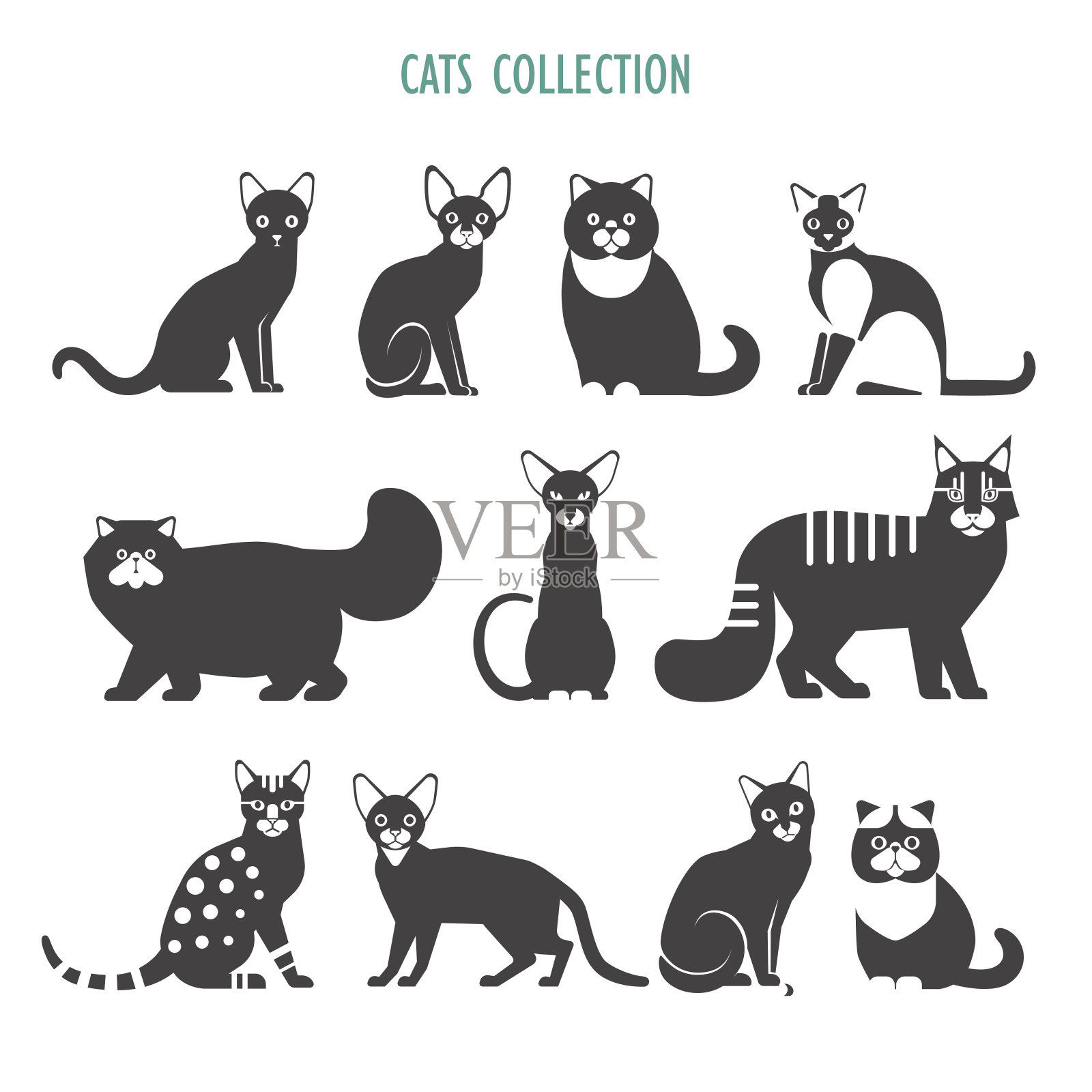 猫图标集合插画图片素材