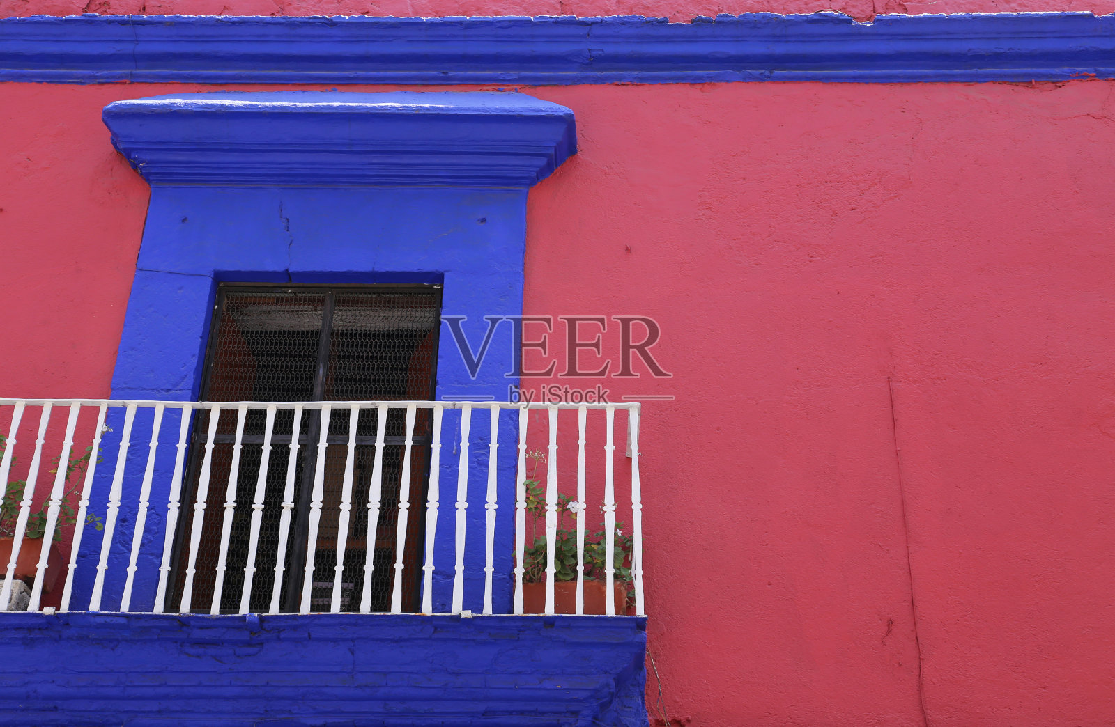 墨西哥历史名城瓦哈卡的小阳台照片摄影图片
