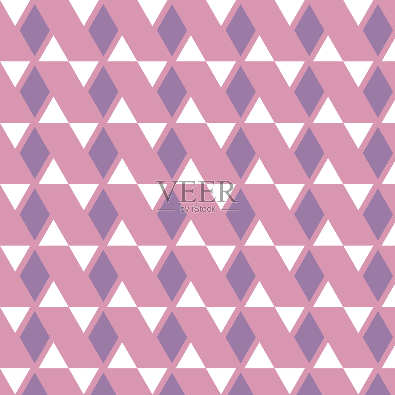 紫色菱形和白色三角形图案在粉红色的背景插画图片素材