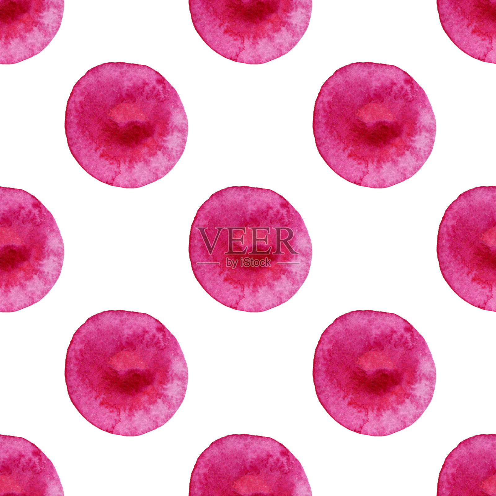 无缝图案手绘抽象圆圈在粉红色插画图片素材
