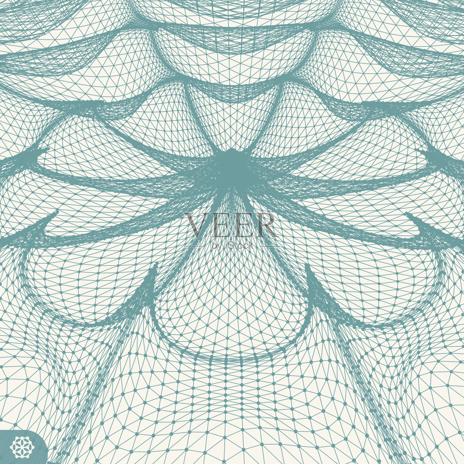 3d透视网格背景。抽象的几何解释。连接结构。技术风格。插画图片素材