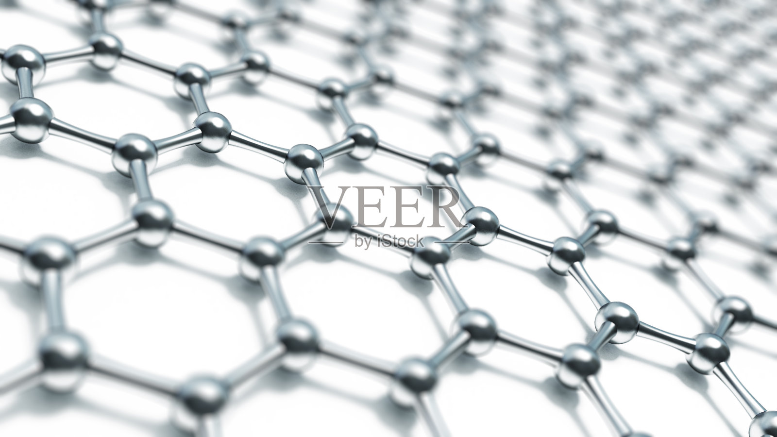 石墨烯分子的三维插图。纳米技术背景说明。照片摄影图片