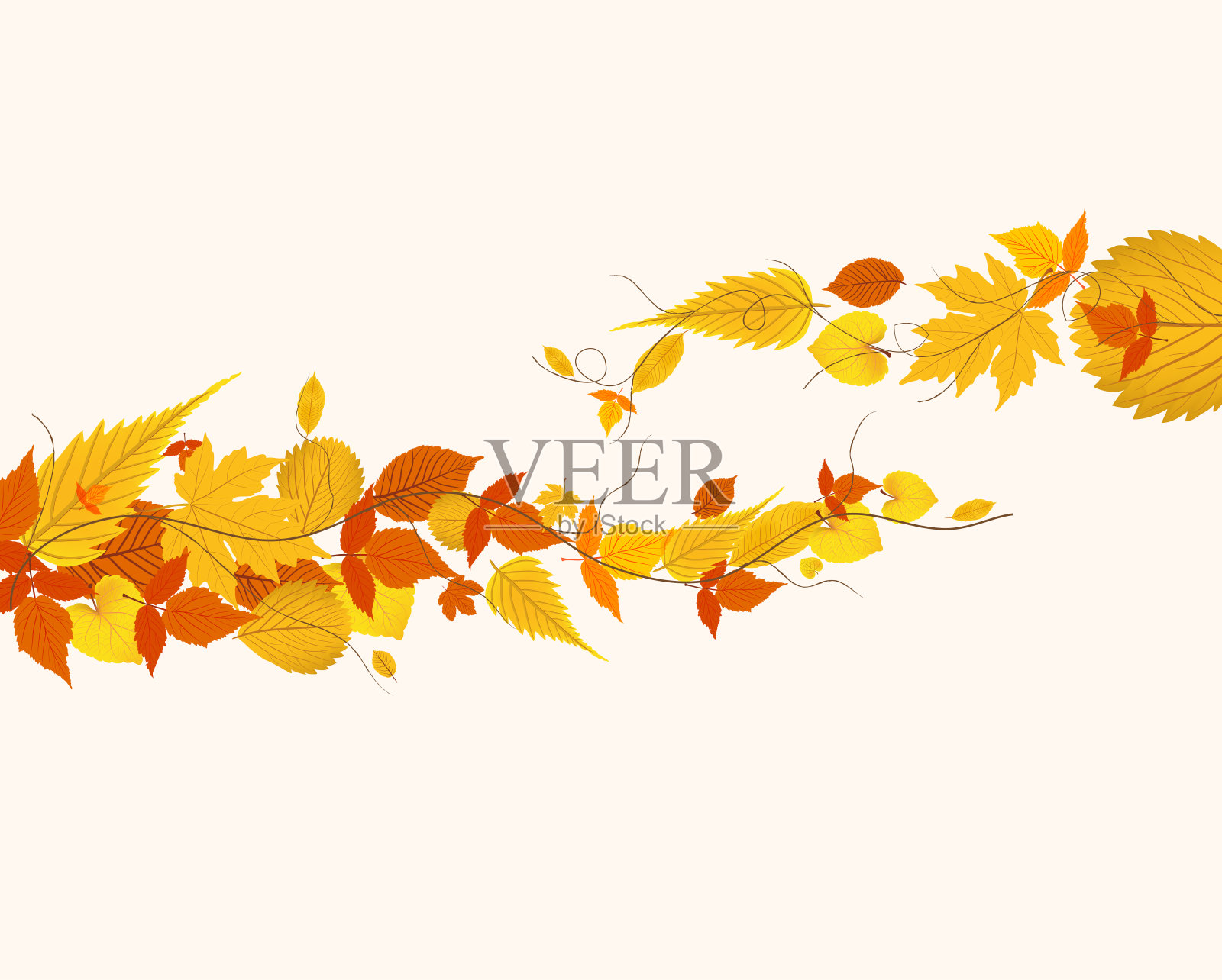 秋天的落叶插画图片素材