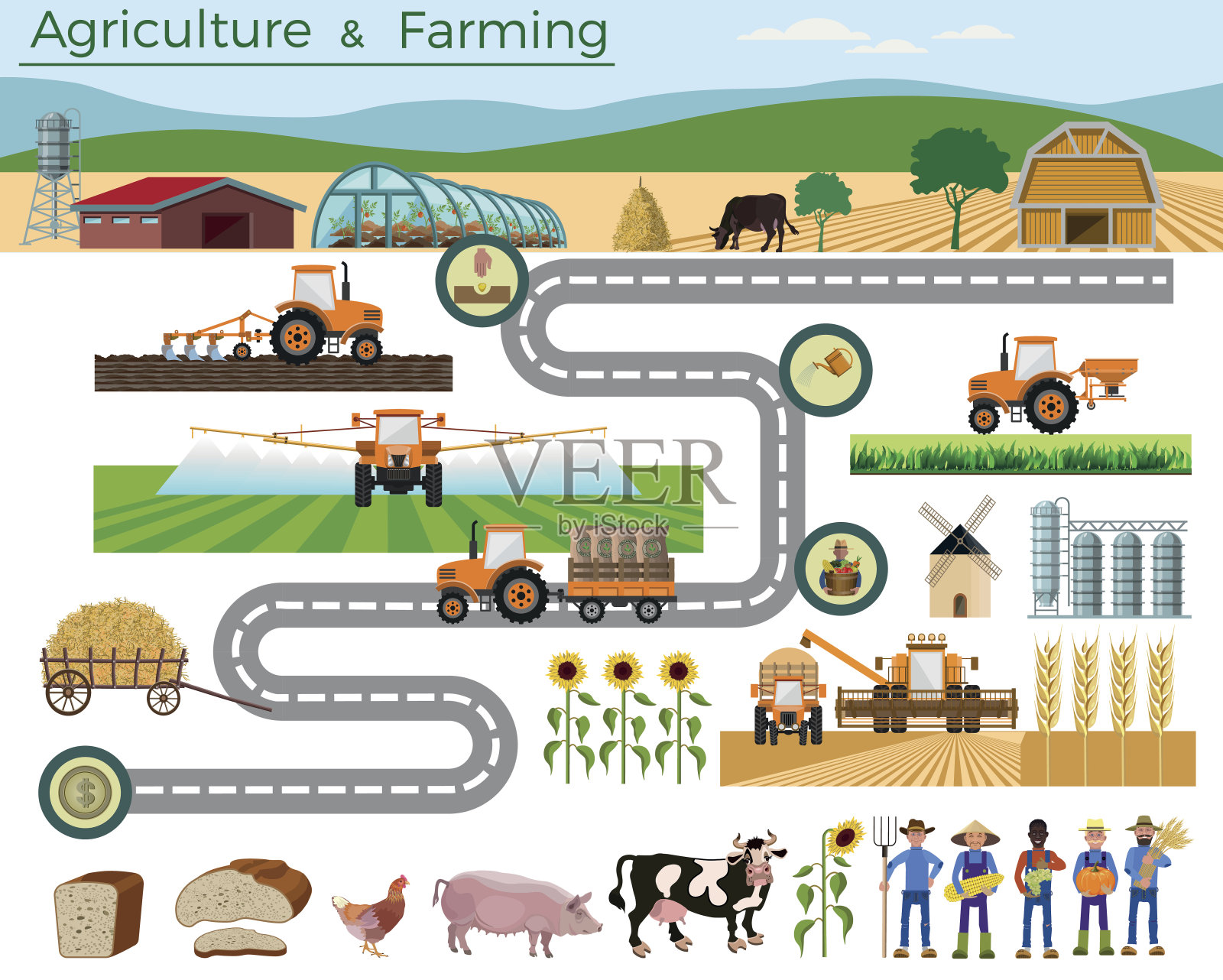 农业和农业。插画图片素材