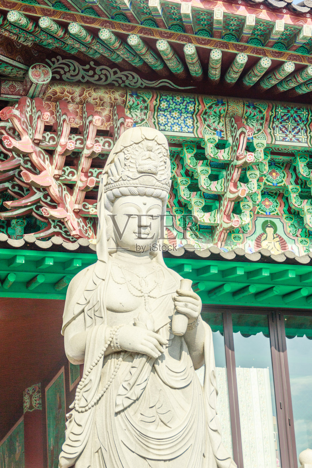 三班沙寺的关西庙石像。也被称为观音或观世音，是慈悲女神，受中国民间宗教的影响。在东亚和东南亚广泛崇拜照片摄影图片