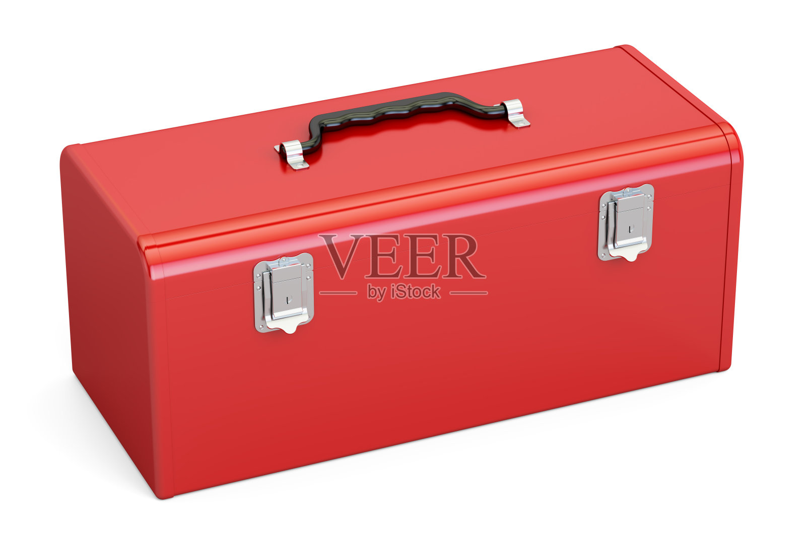 红色工具箱，3D渲染隔离在白色背景插画图片素材