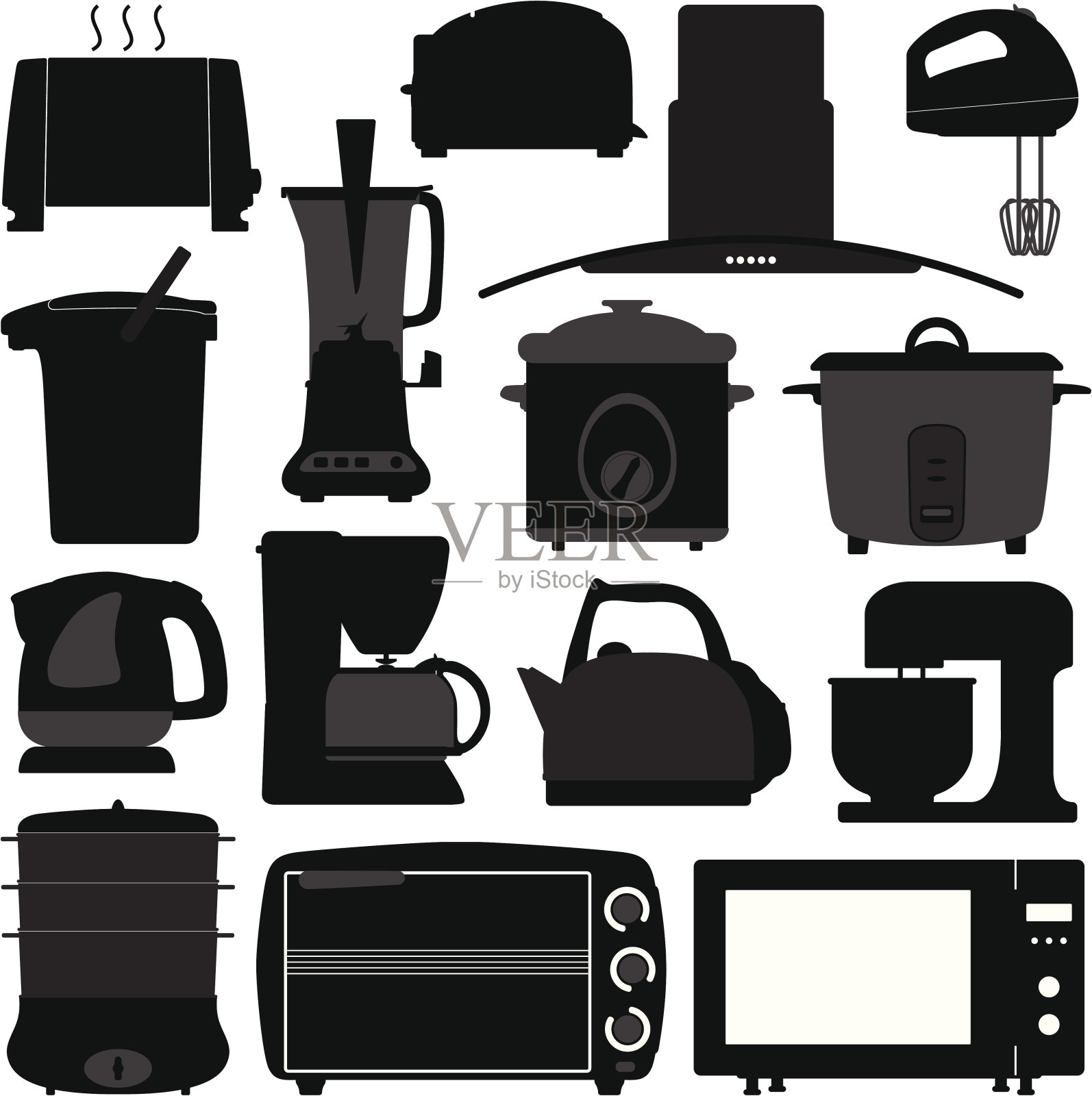 厨房电器，电子电器，工具图标素材