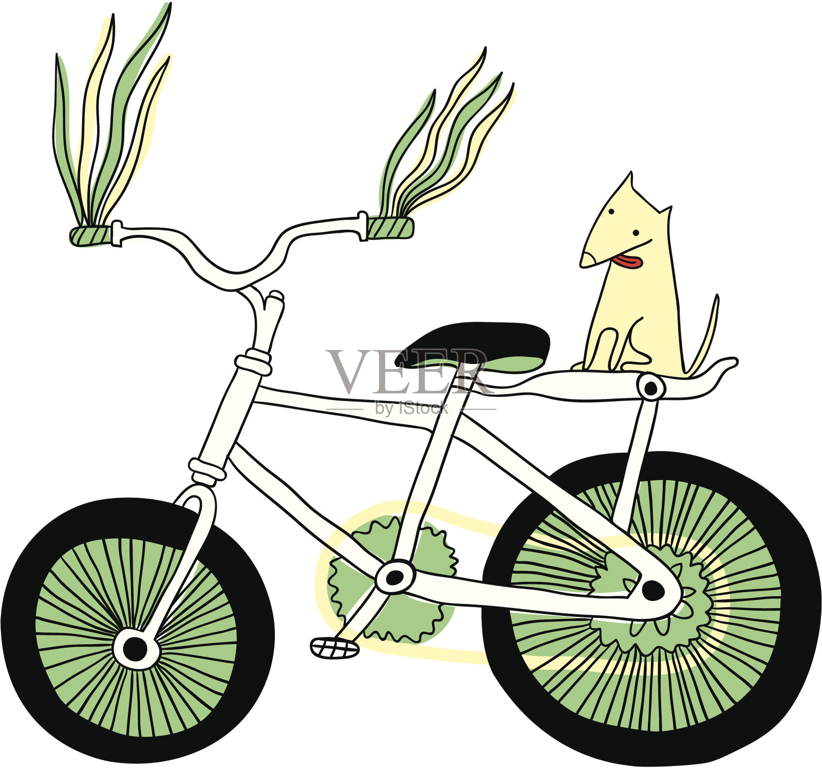 我喜欢自行车!插画图片素材