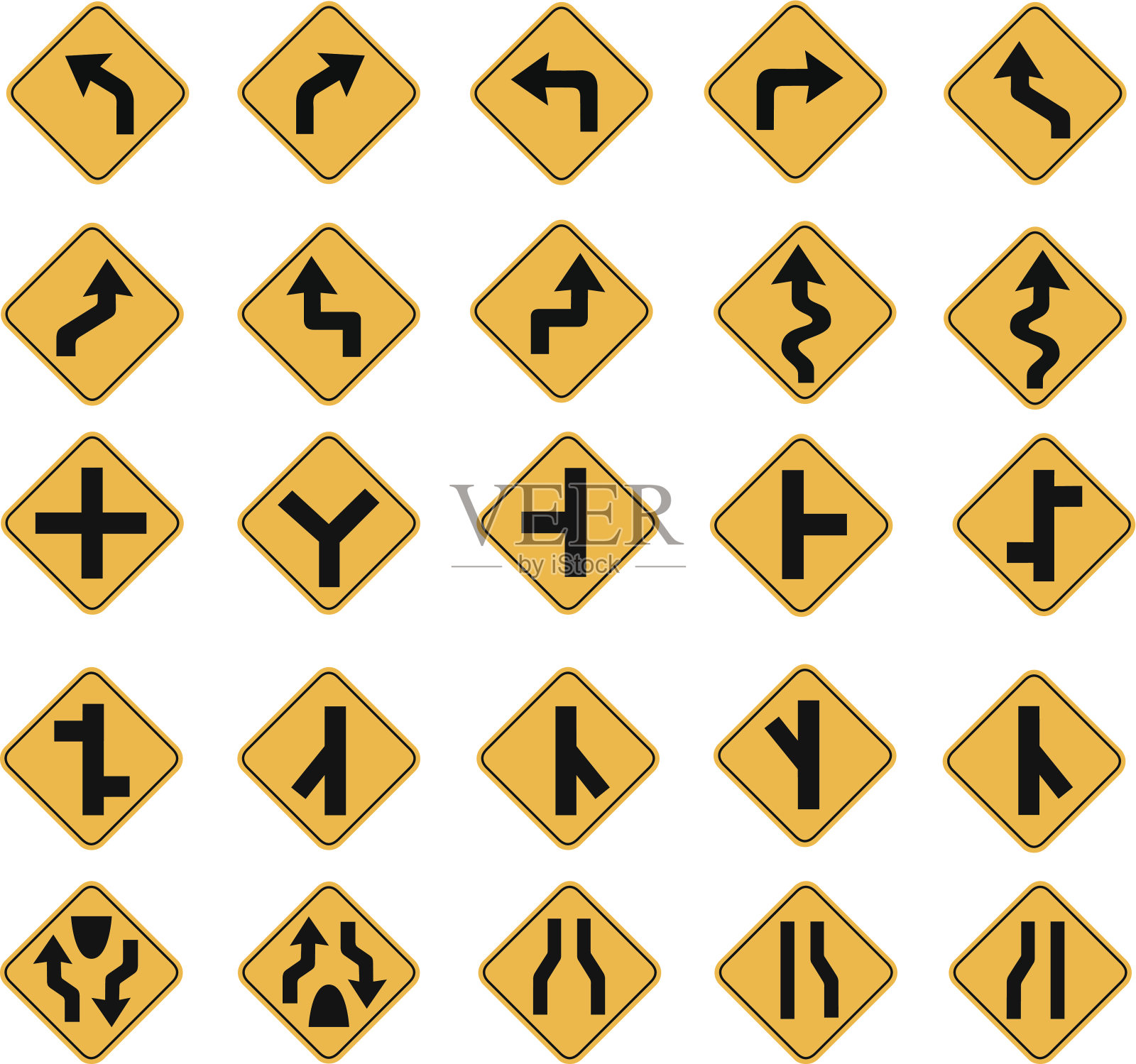 黄色路标设计元素图片