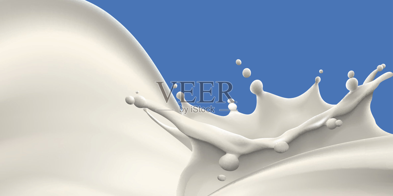 天然全脂牛奶泼溅背景插画图片素材