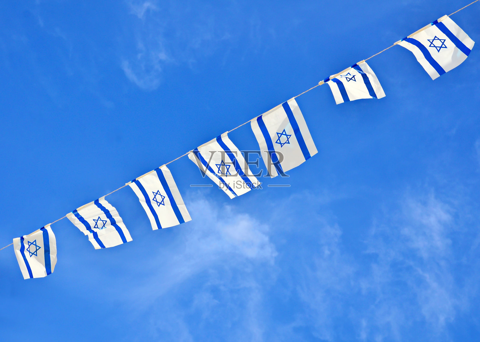 以色列国旗连锁店在独立日照片摄影图片