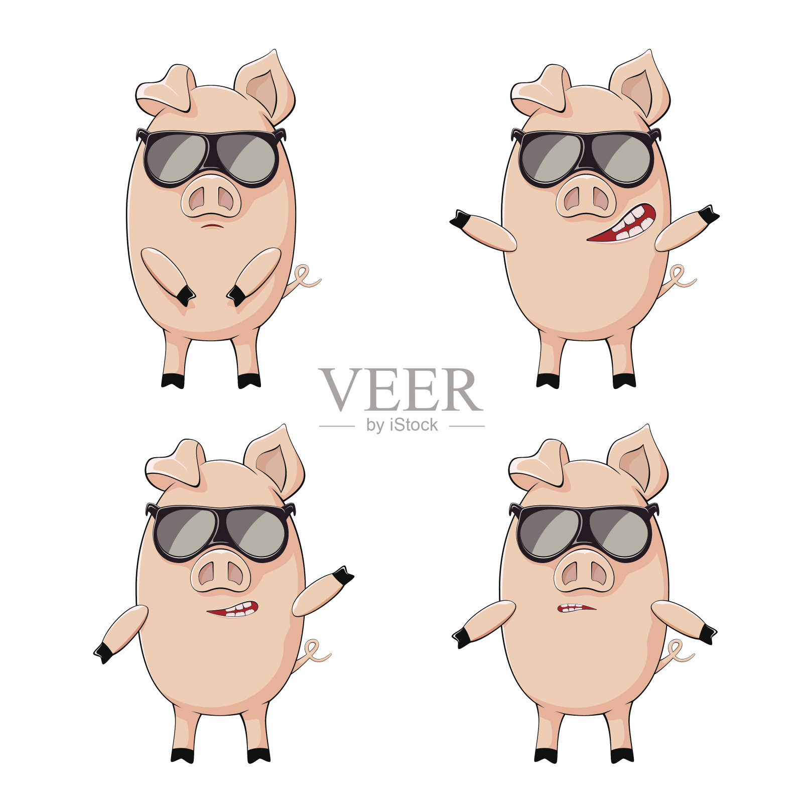 一组小猪插画图片素材