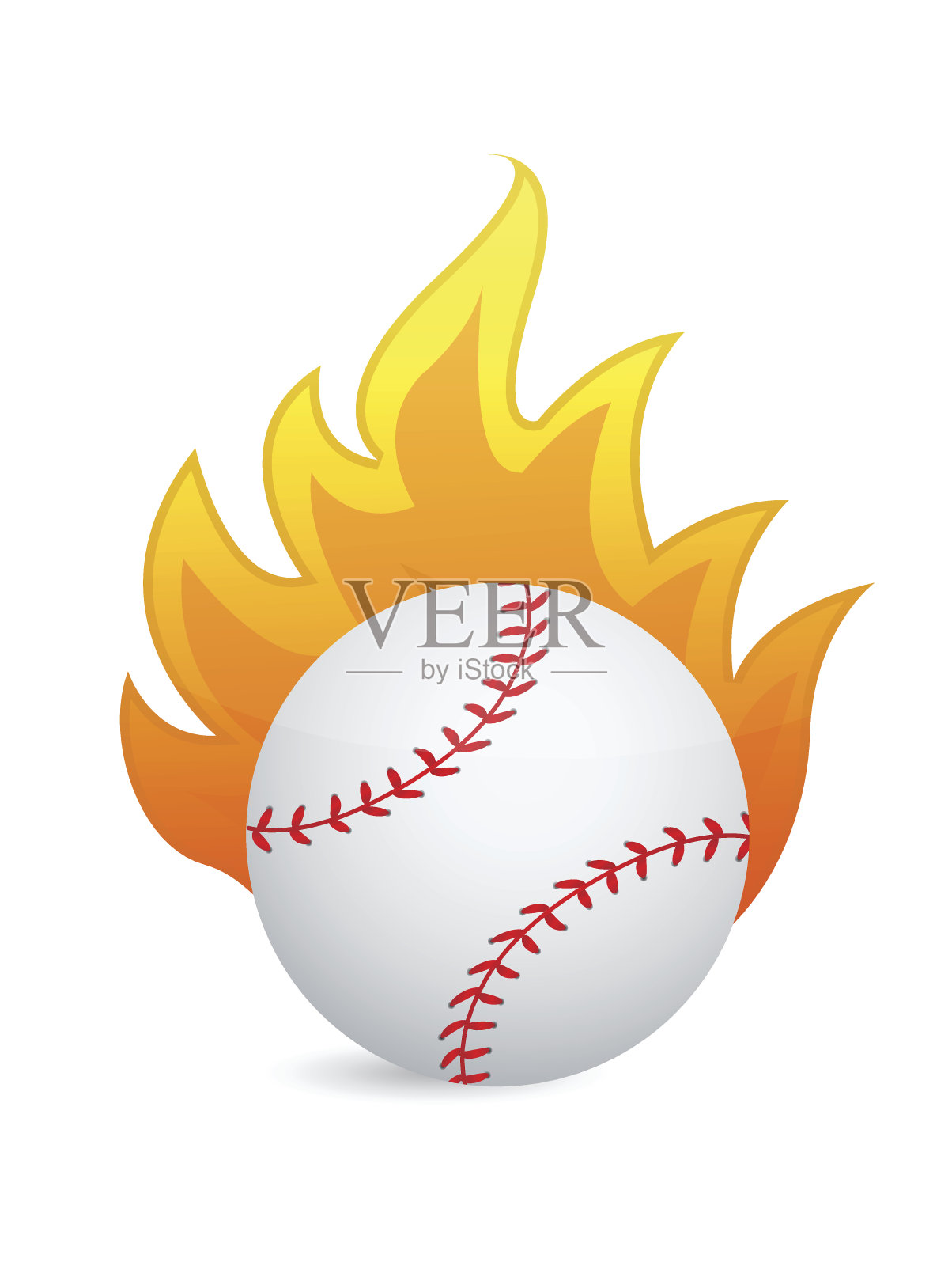 着火的棒球设计元素图片