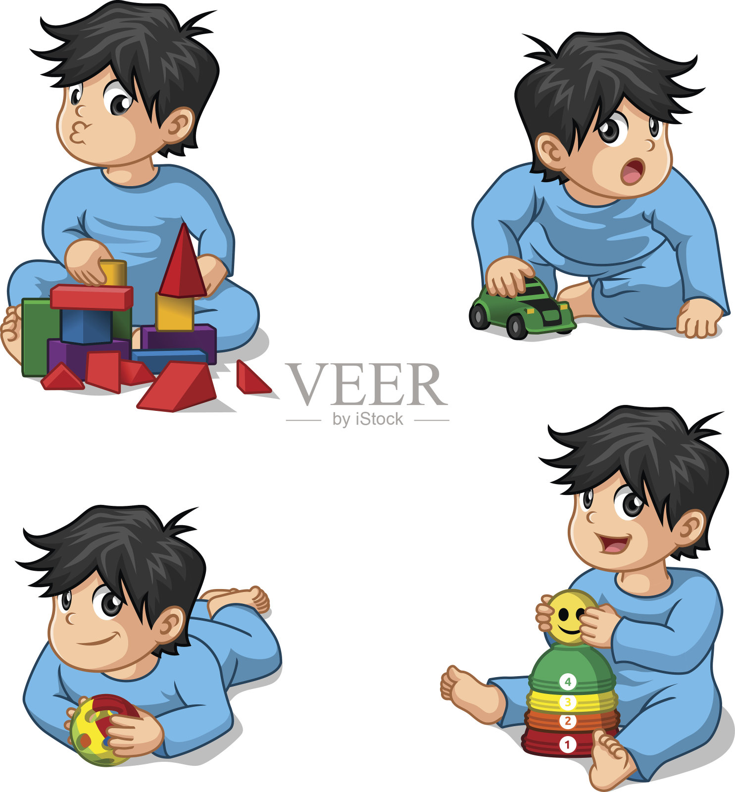 婴儿玩玩具卡通人物设计元素图片
