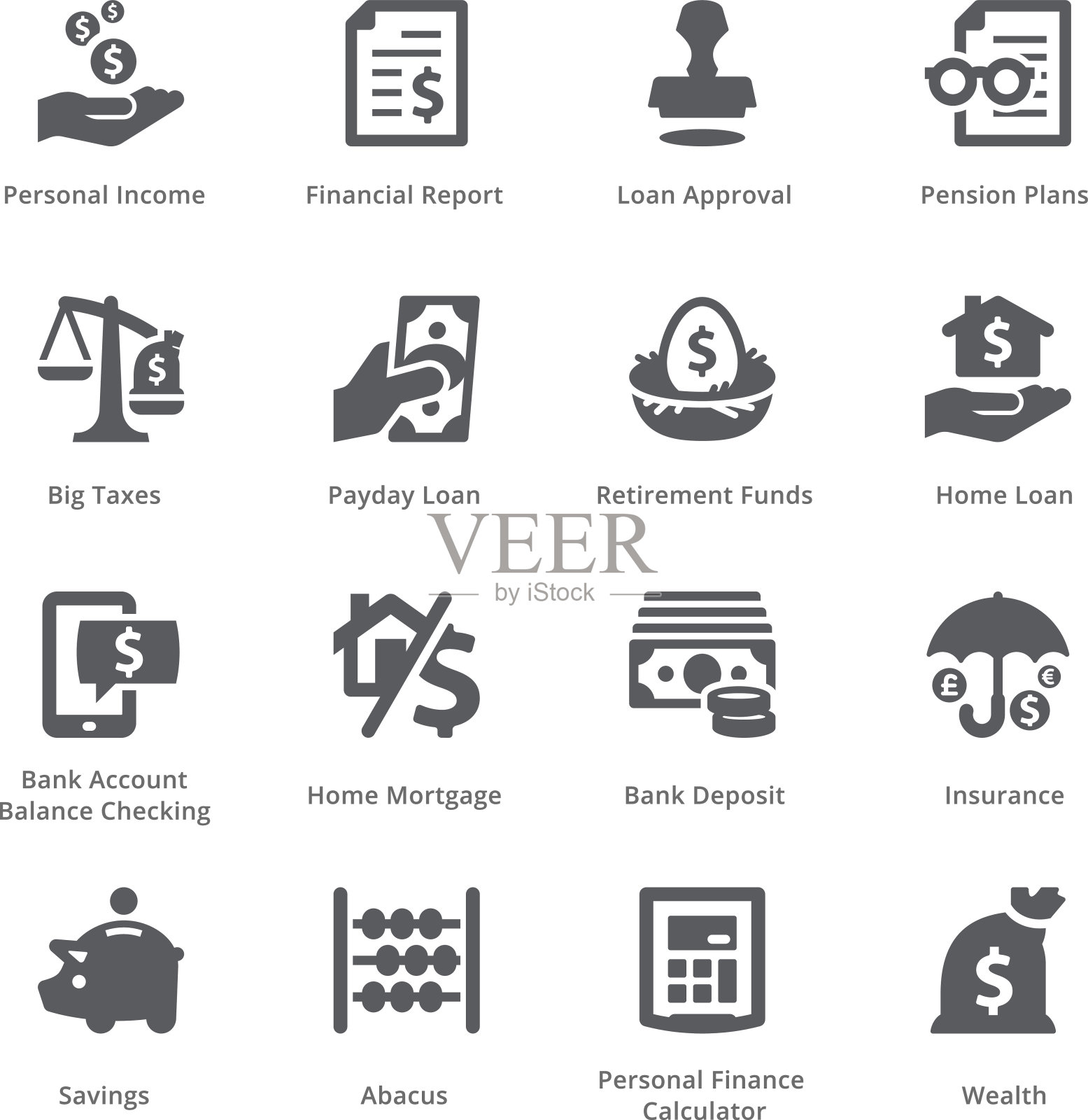 个人和企业财务图标设置1 - syma系列设计元素图片