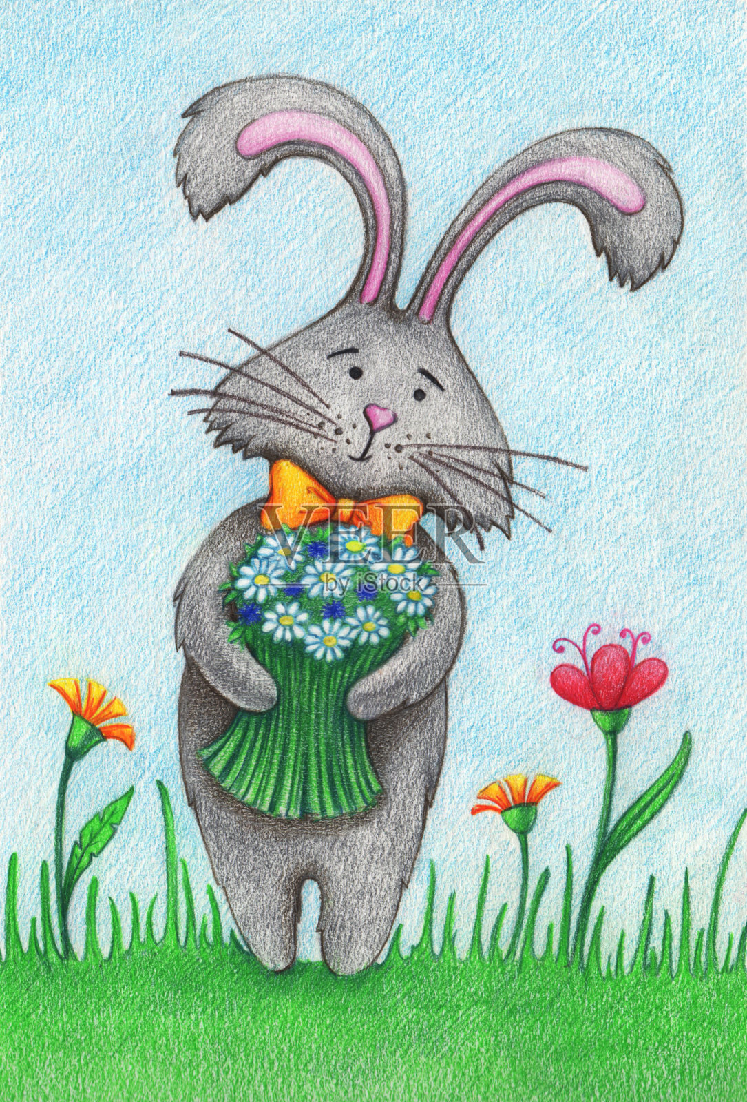 小兔子插画图片素材