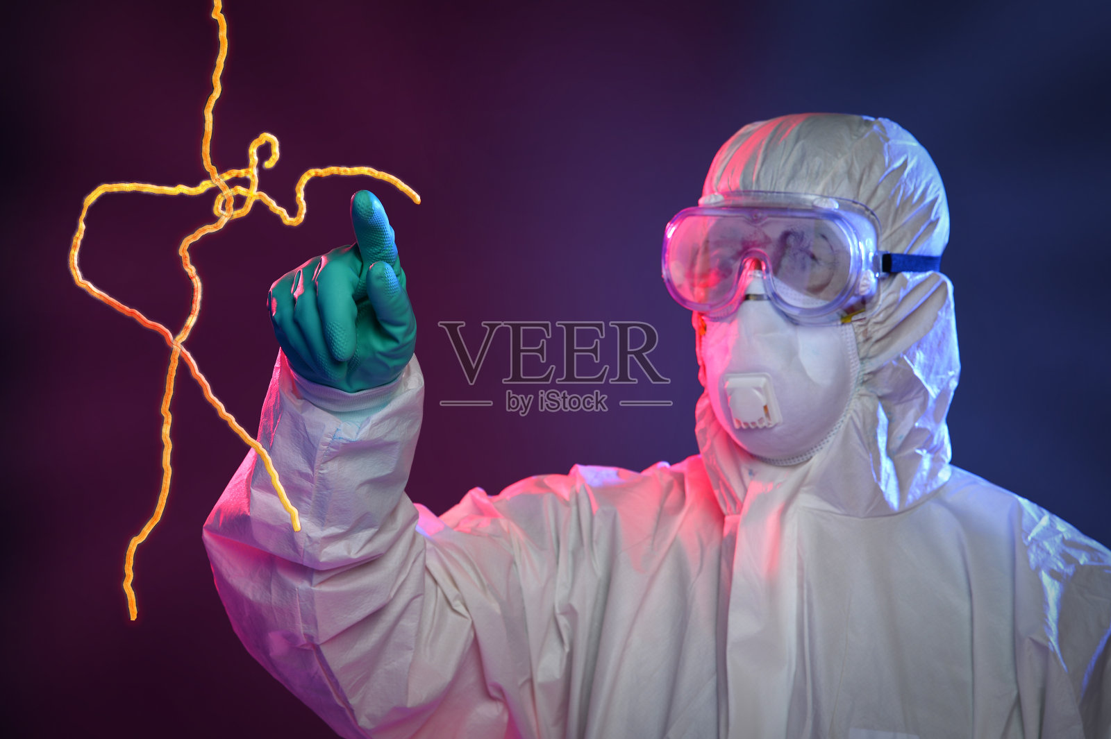 科学家接触埃博拉病毒照片摄影图片