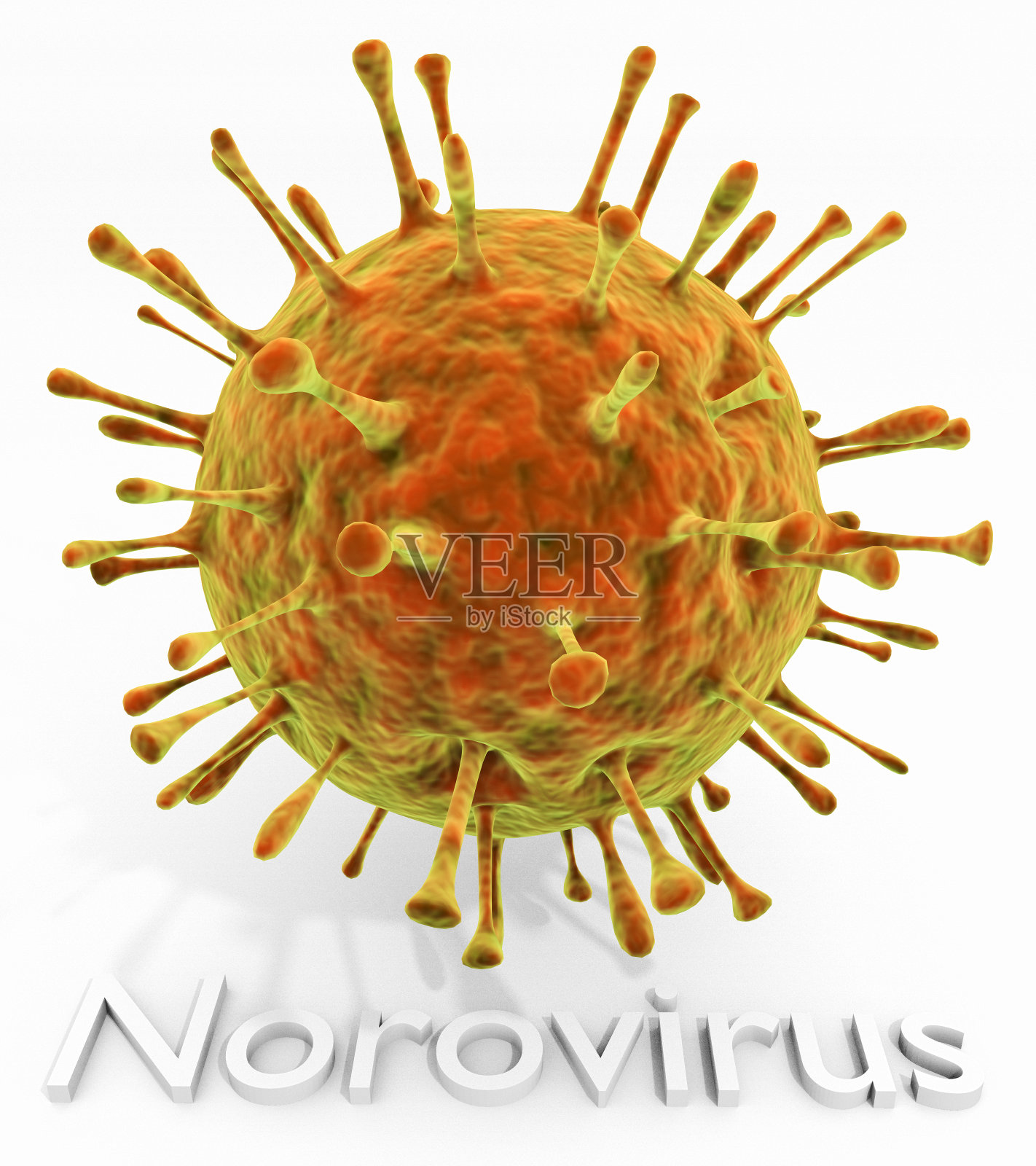 诺瓦克病毒与文本照片摄影图片