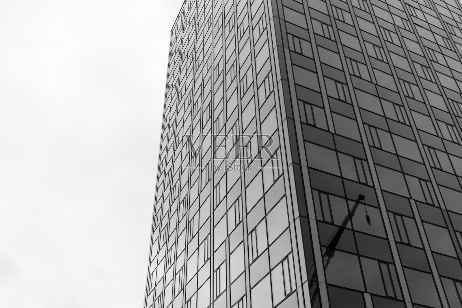 高层建筑的办公综合体。黑色和白色。照片摄影图片