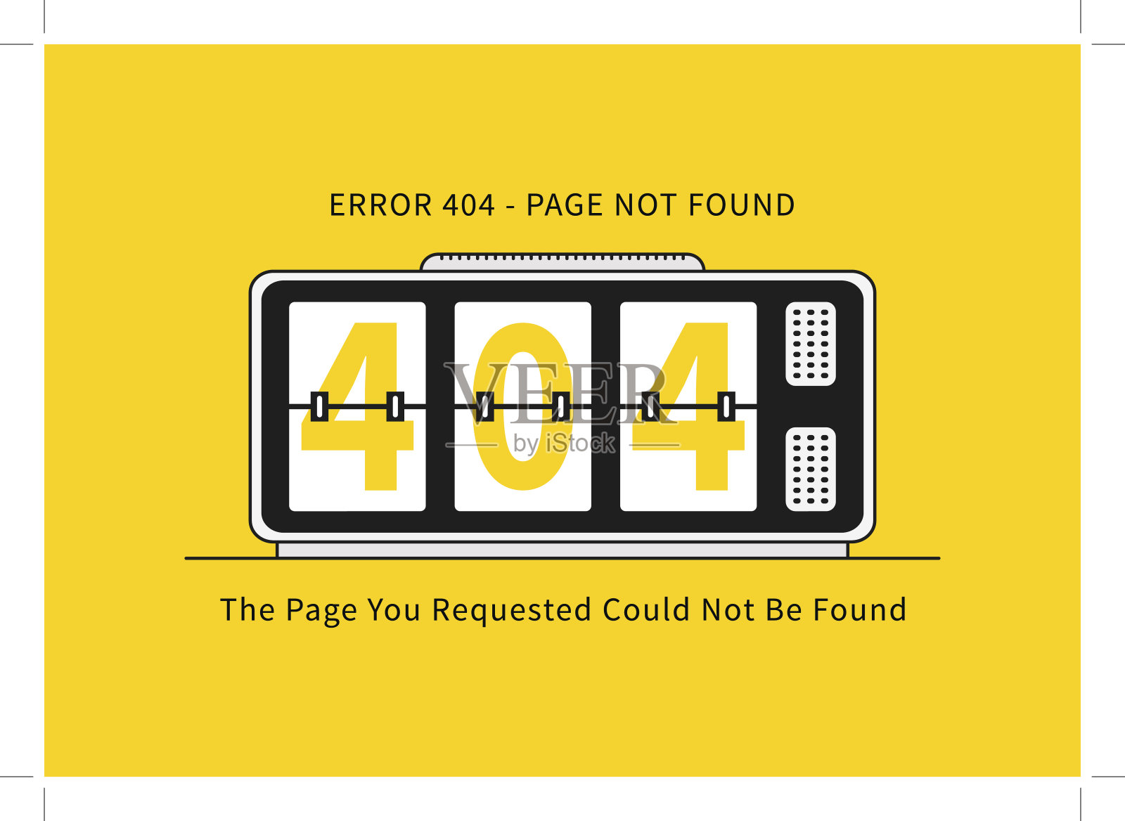 带有闹钟矢量图的404页面错误插画图片素材