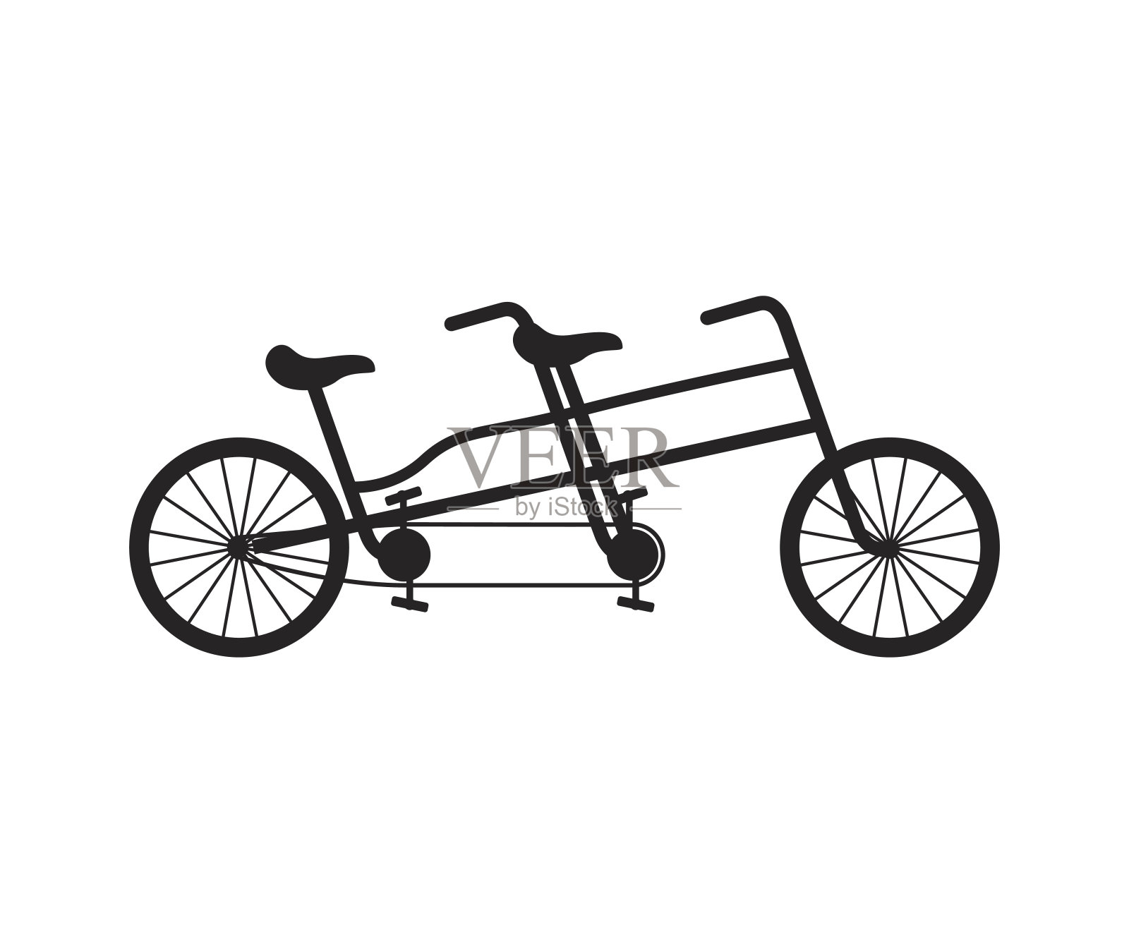 自行车车辆的复古图标设计元素图片