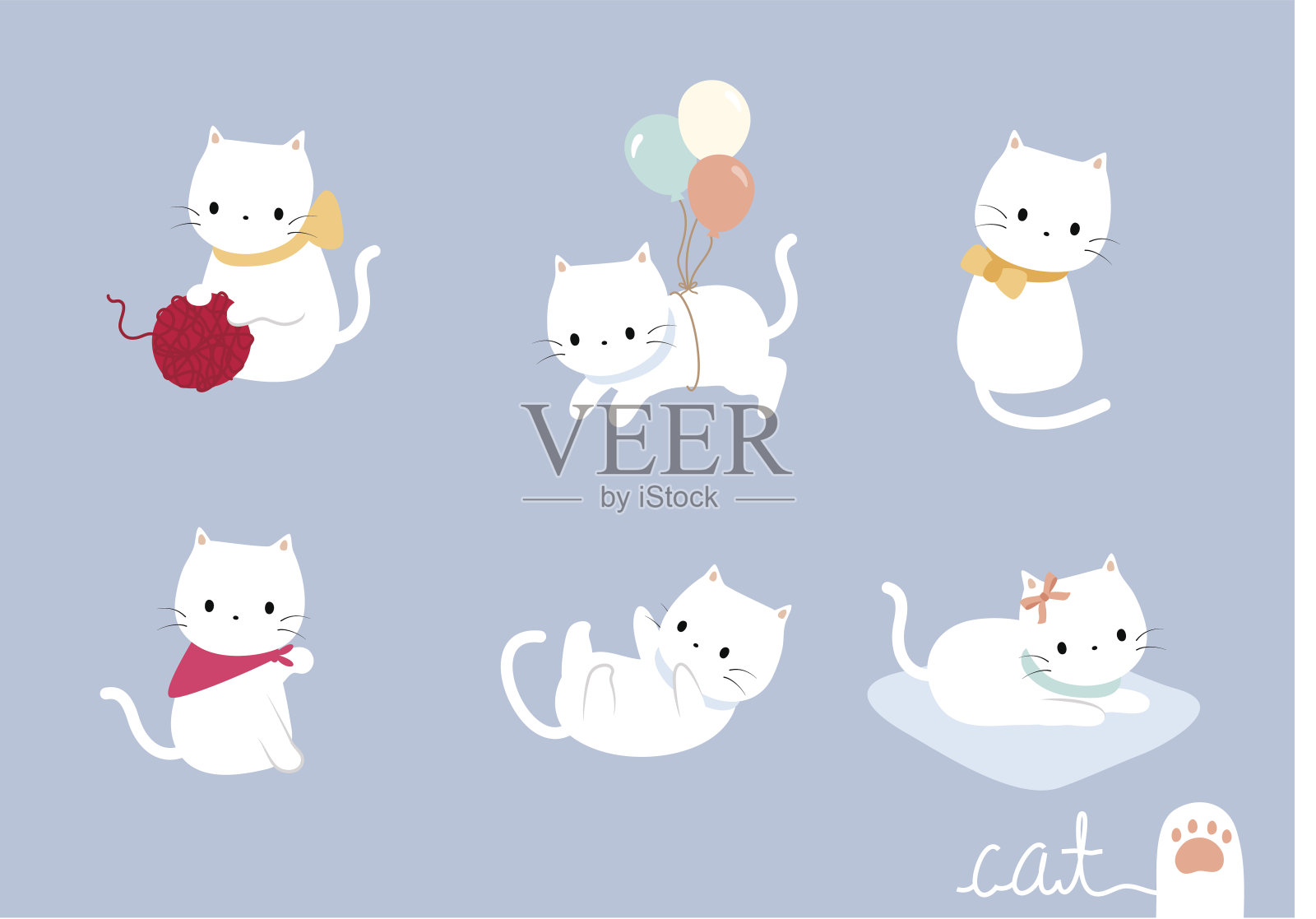 集可爱的猫插画图片素材