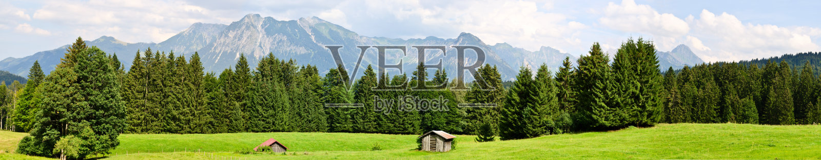 瑞士山脉的全景照片摄影图片