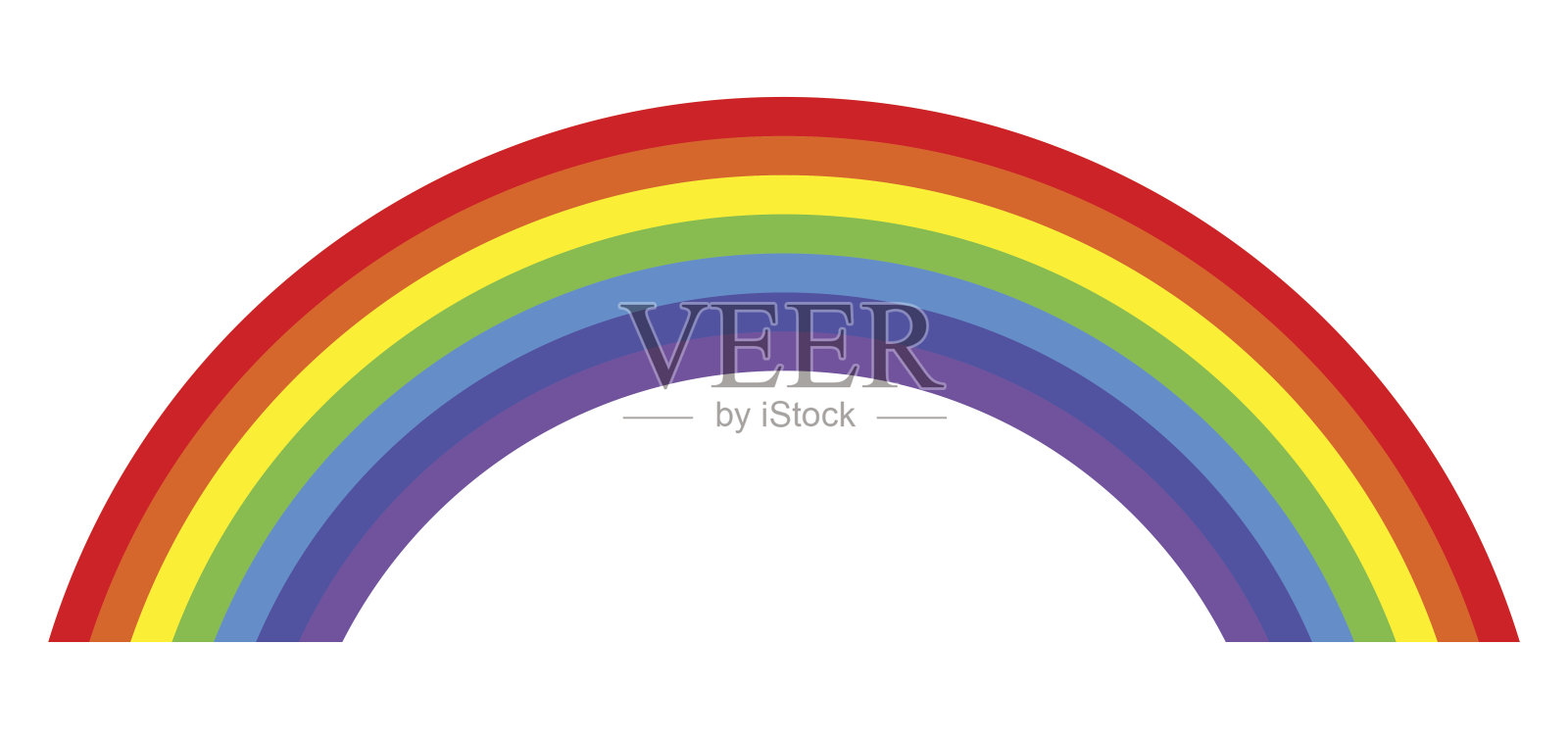 七色彩虹插图上的白色背景设计元素图片
